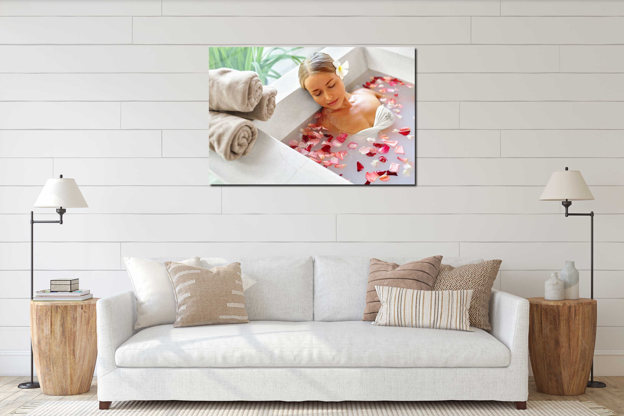 Canvas hanging interior mockup