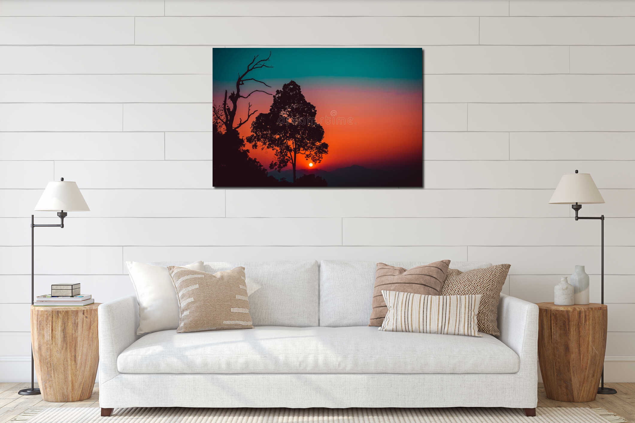 Canvas hanging interior mockup
