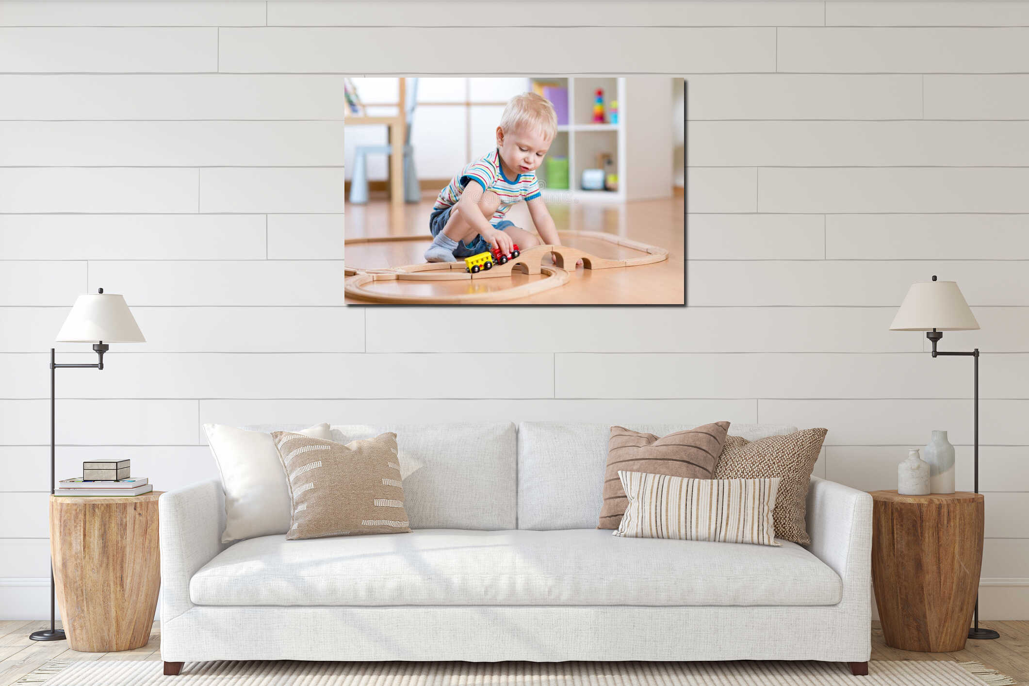 Canvas hanging interior mockup