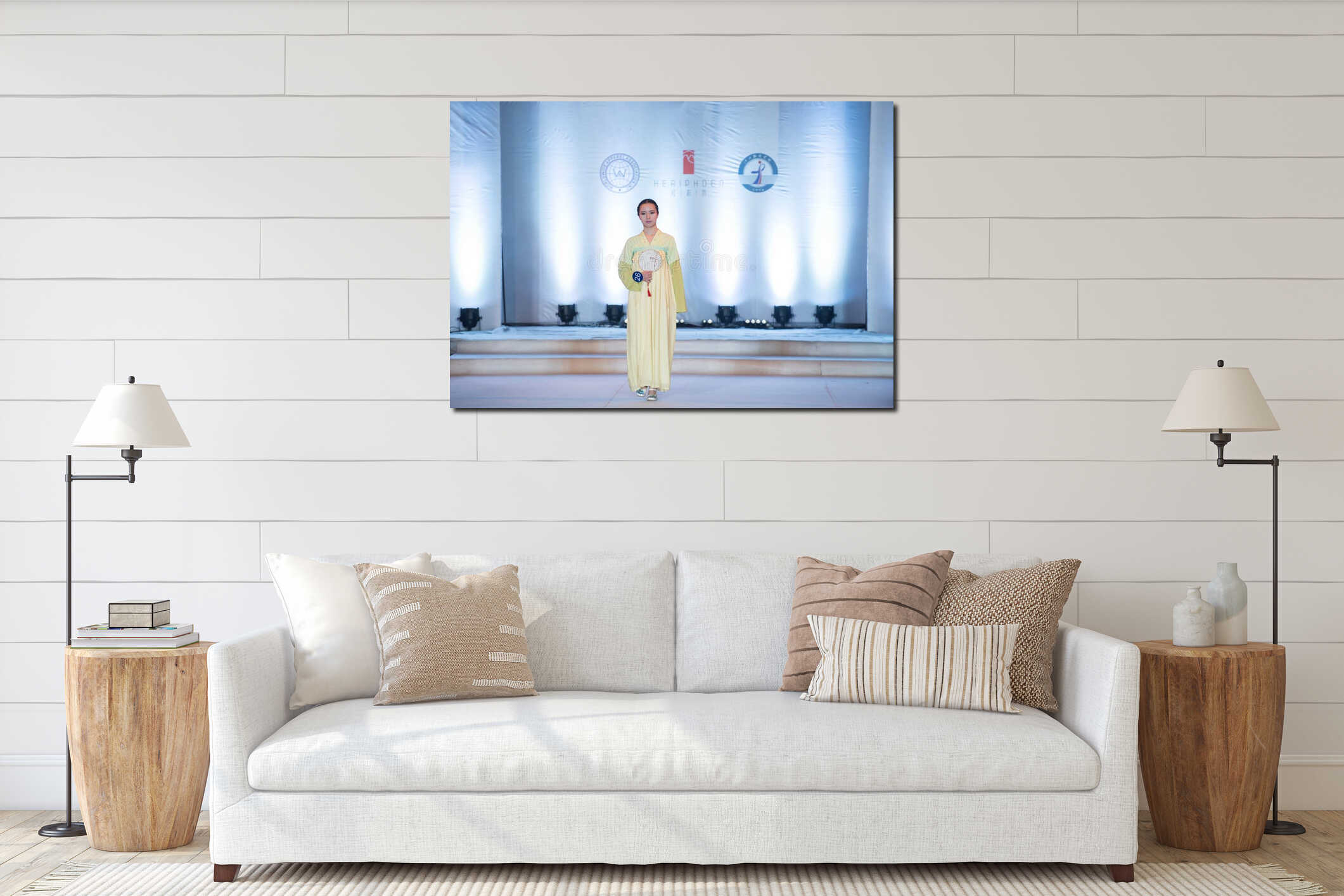 Canvas hanging interior mockup