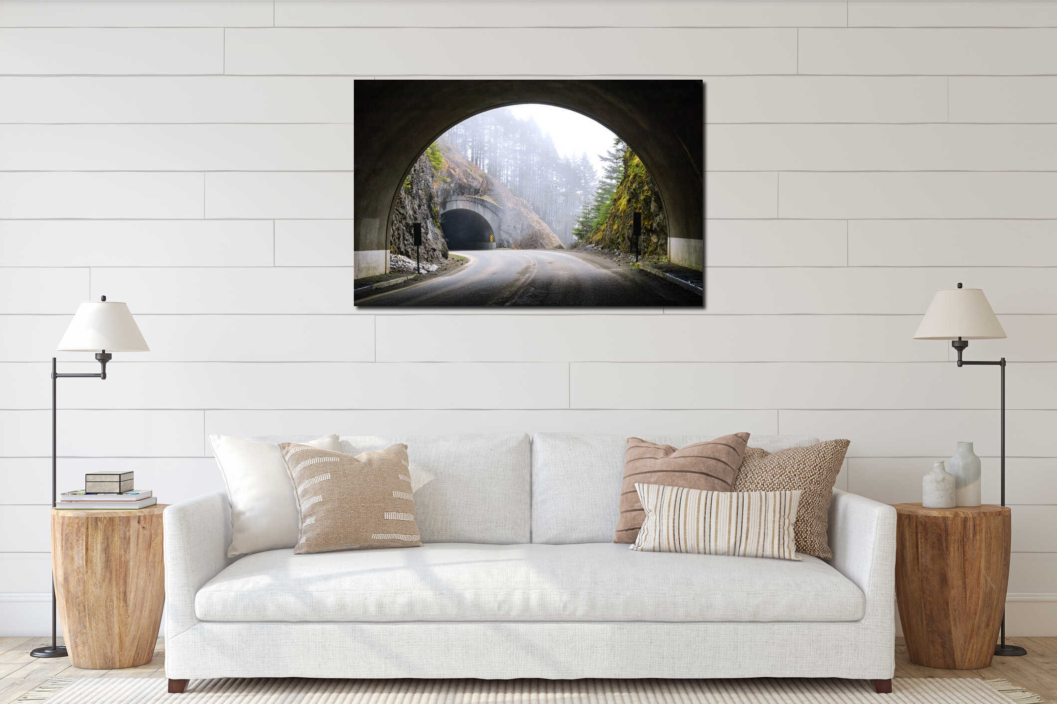 Canvas hanging interior mockup
