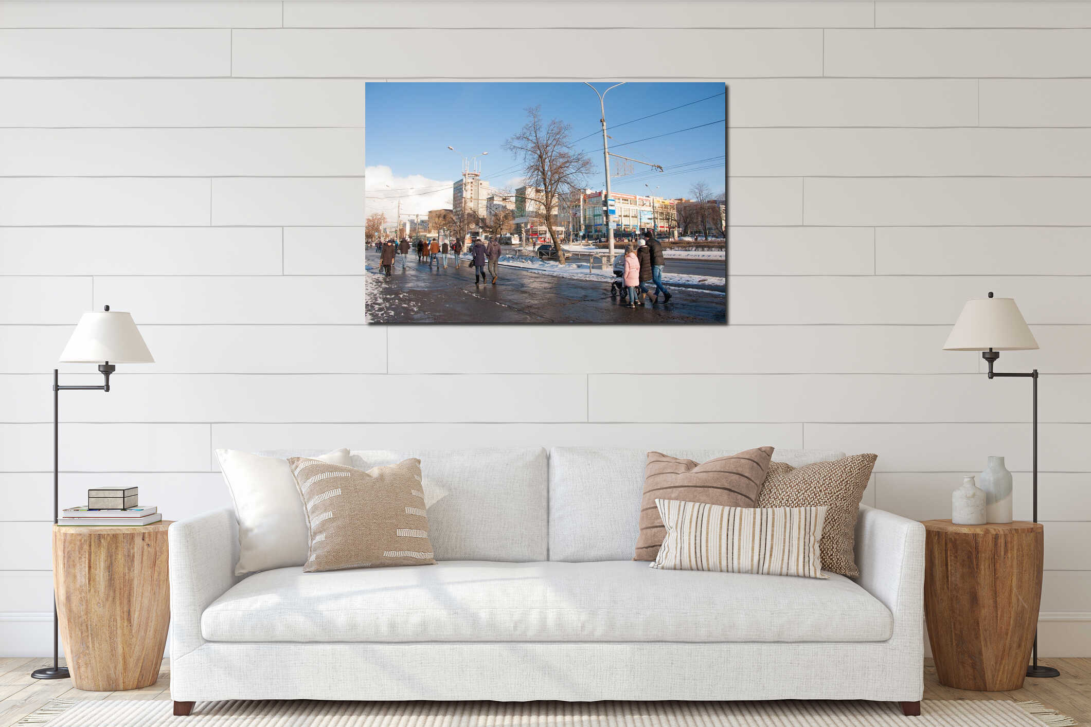 Canvas hanging interior mockup