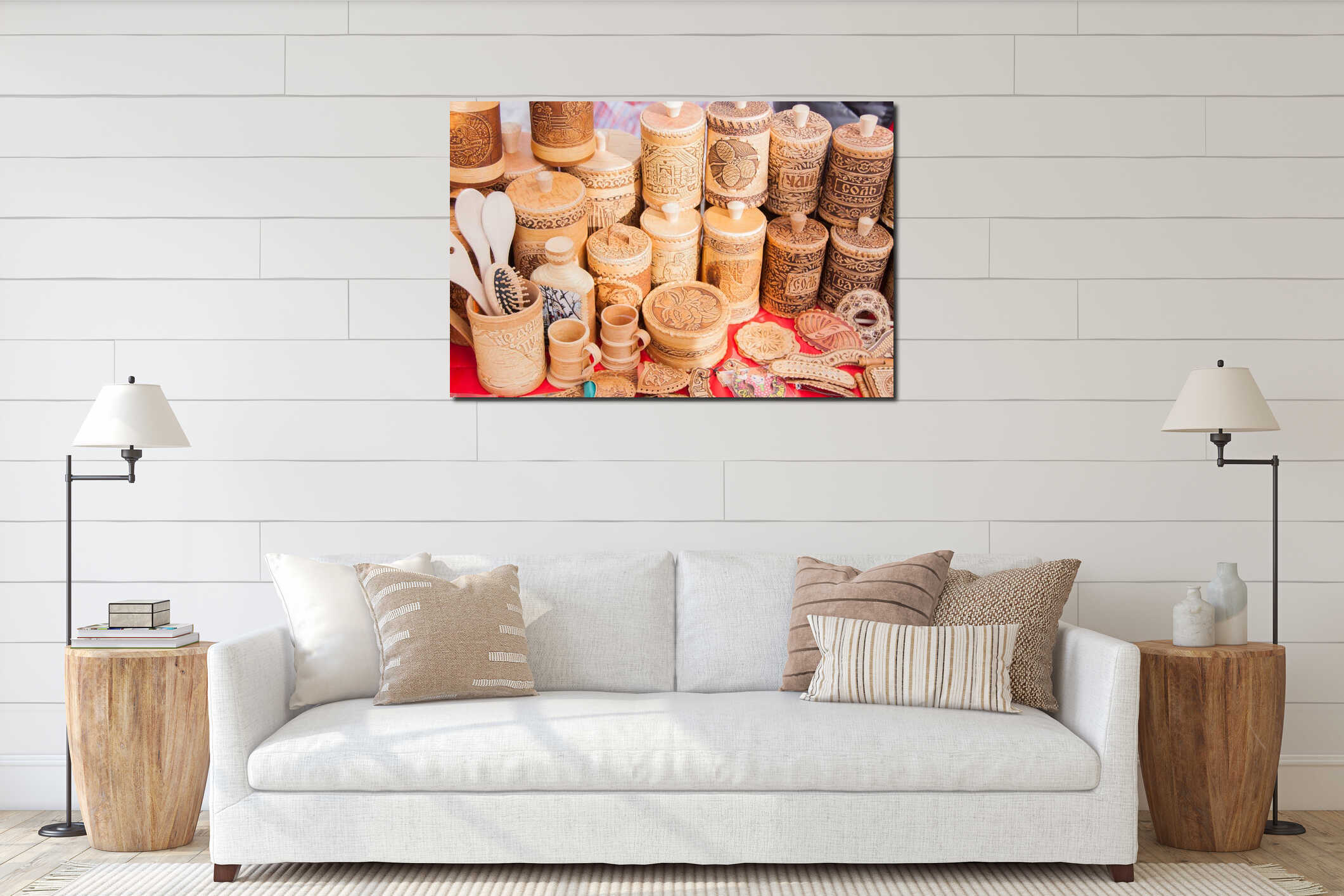 Canvas hanging interior mockup