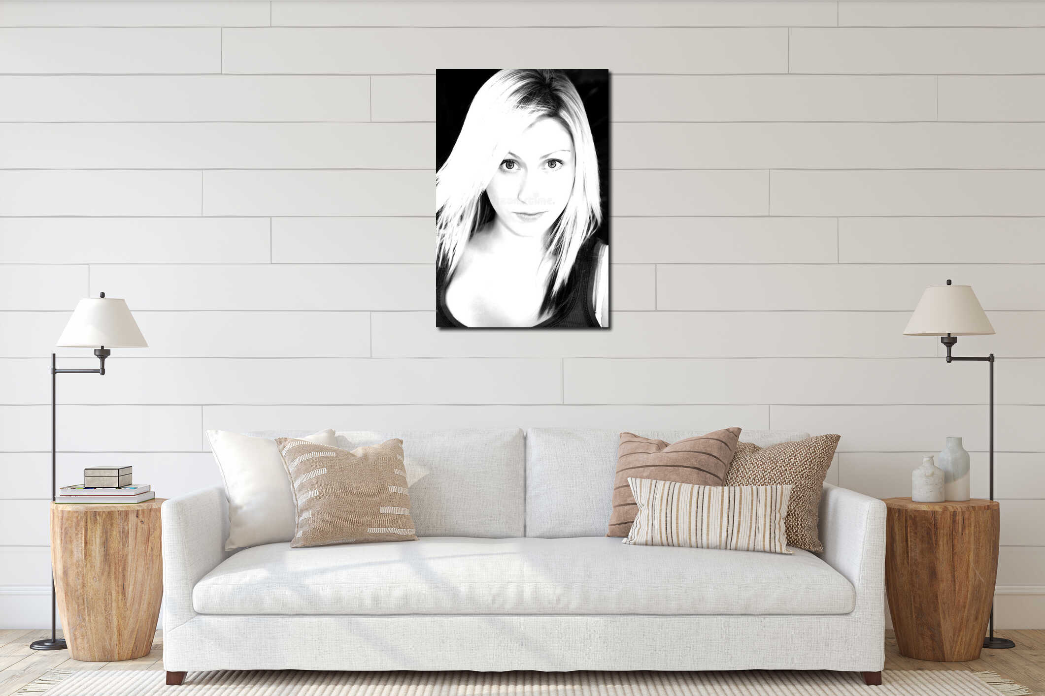 Canvas hanging interior mockup