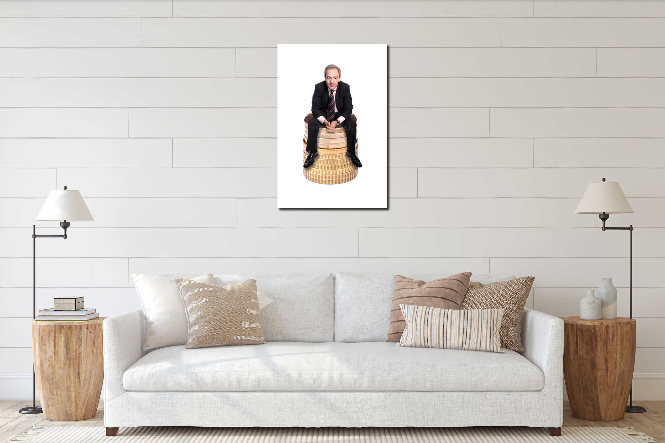 Canvas hanging interior mockup