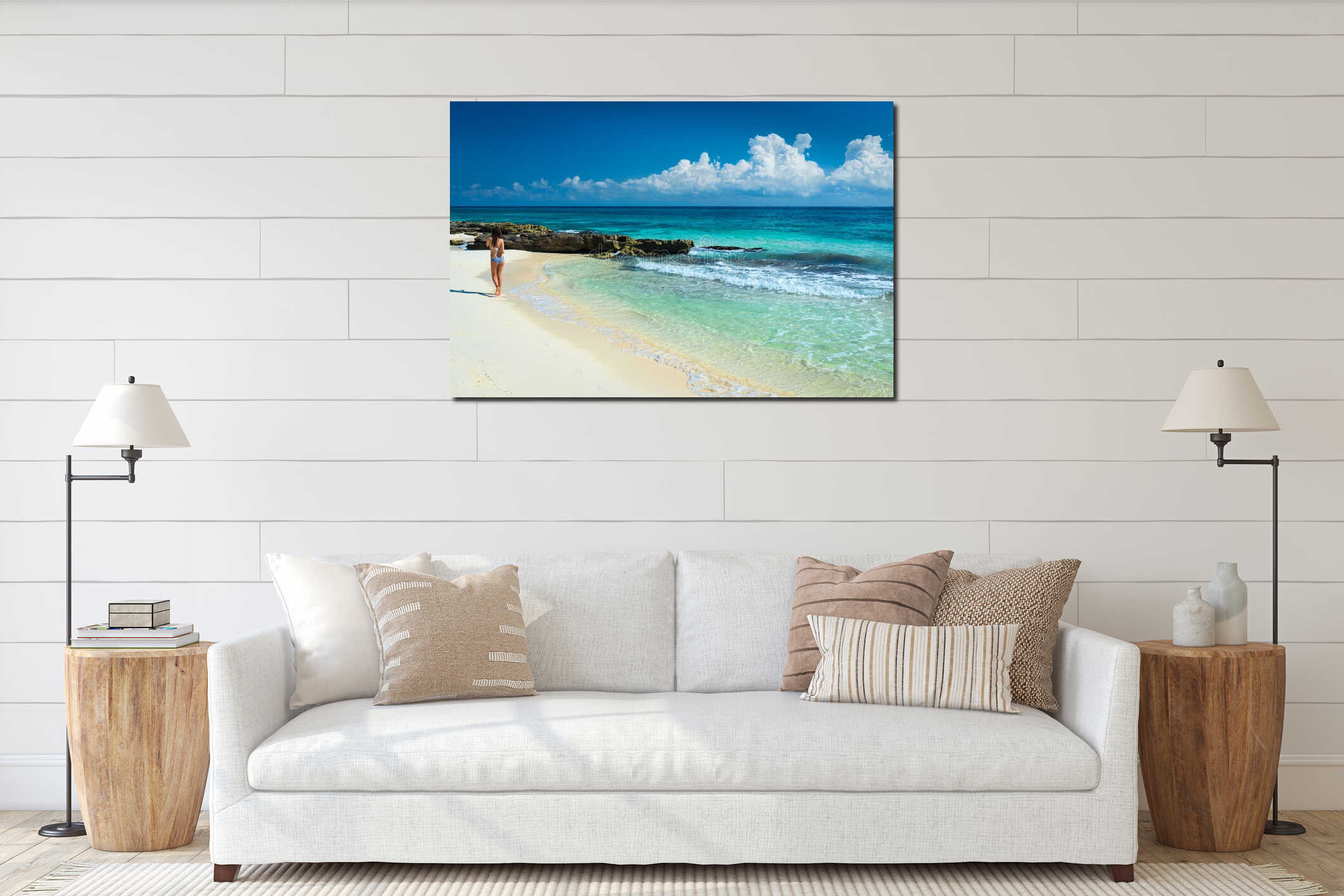 Canvas hanging interior mockup