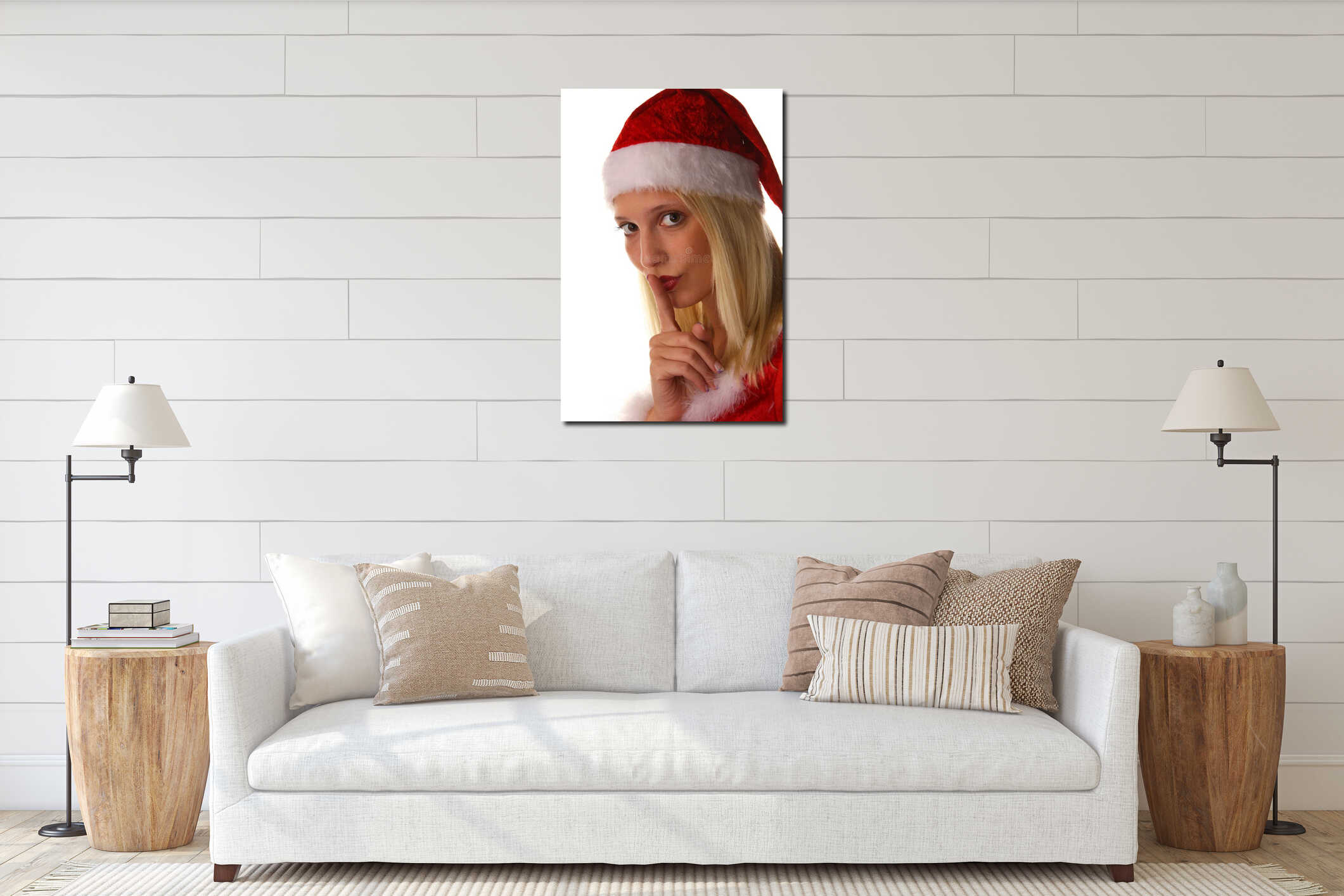 Canvas hanging interior mockup