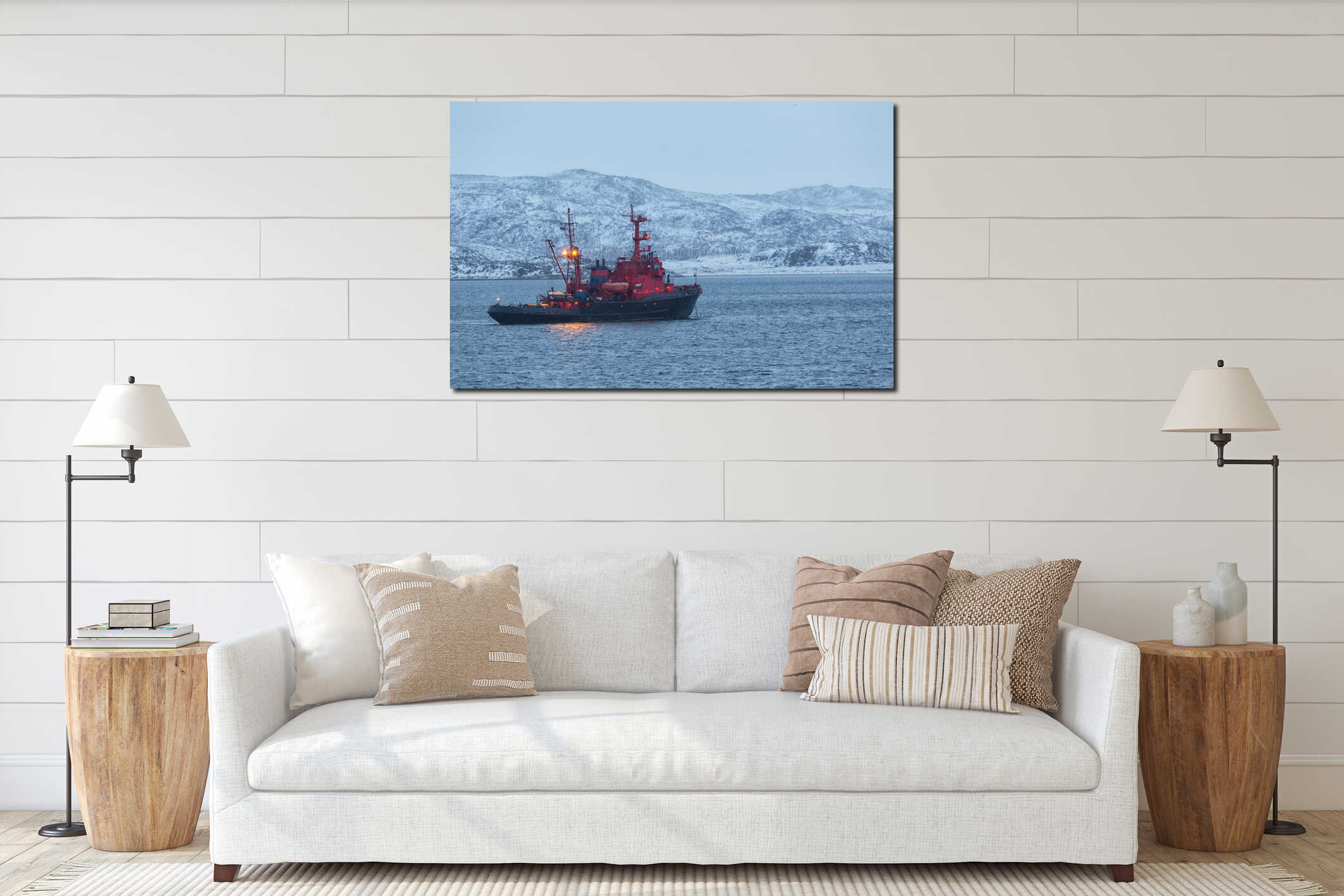 Canvas hanging interior mockup