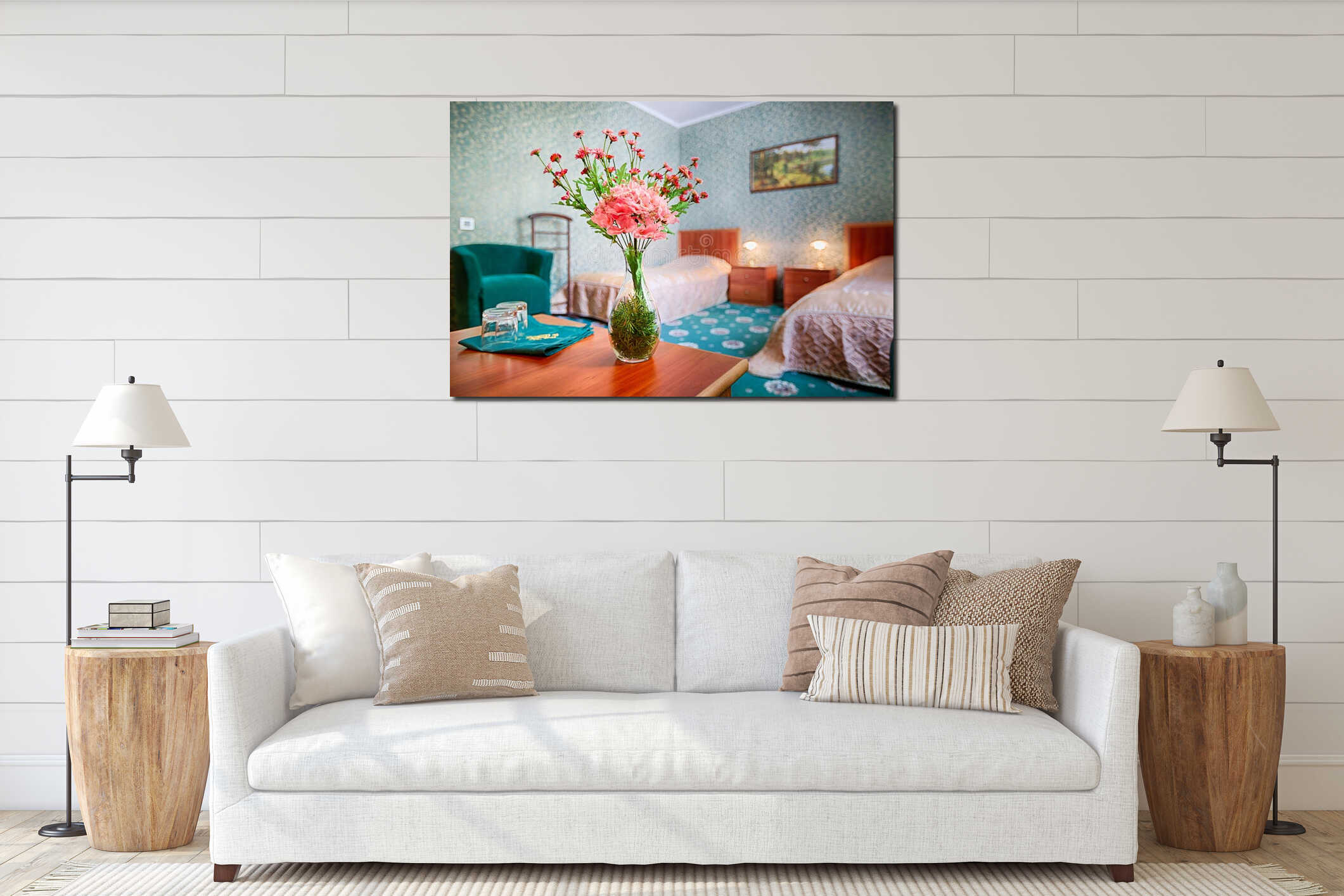Canvas hanging interior mockup