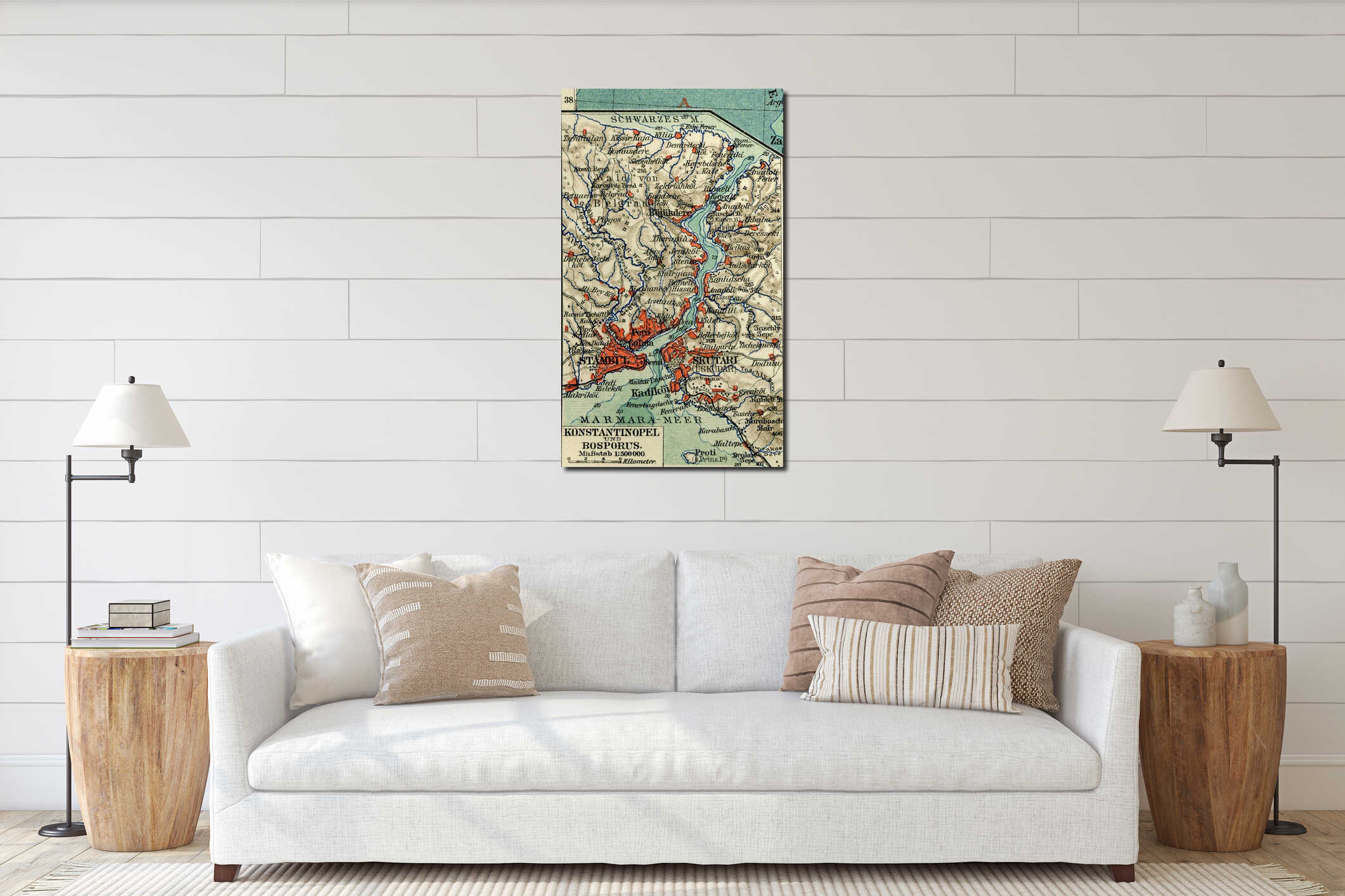 Canvas hanging interior mockup