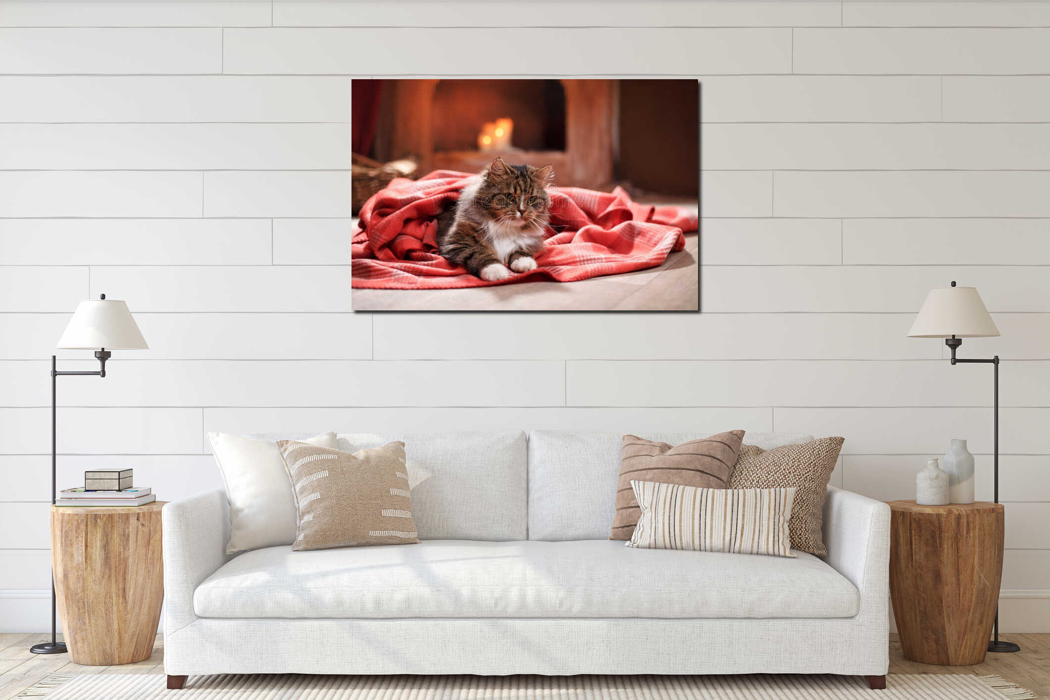 Canvas hanging interior mockup