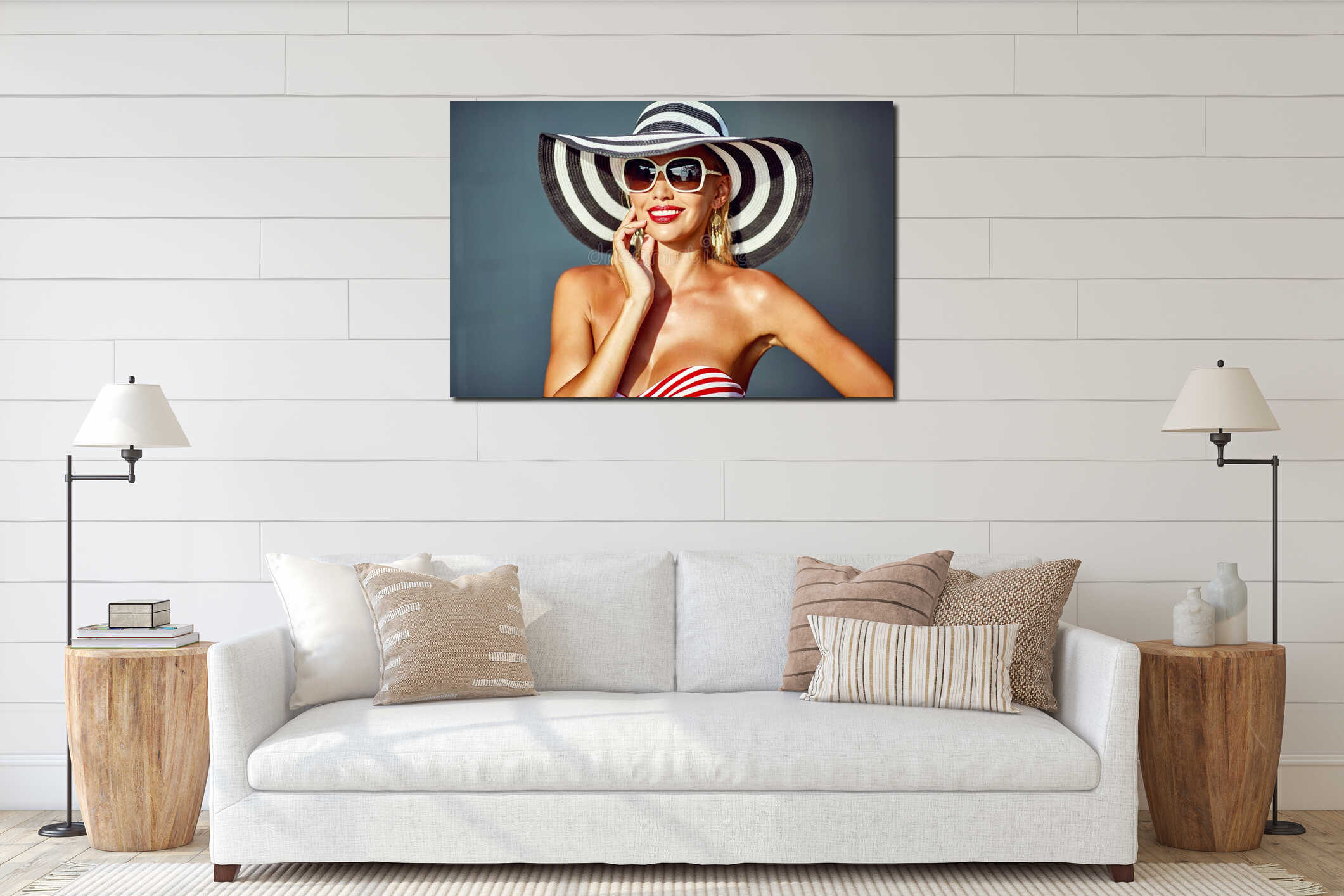 Canvas hanging interior mockup
