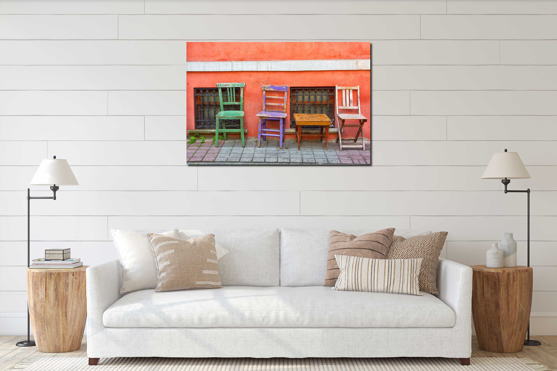 Canvas hanging interior mockup