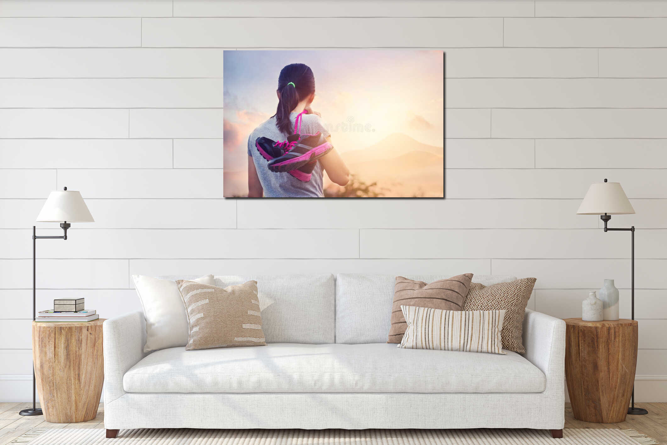 Canvas hanging interior mockup