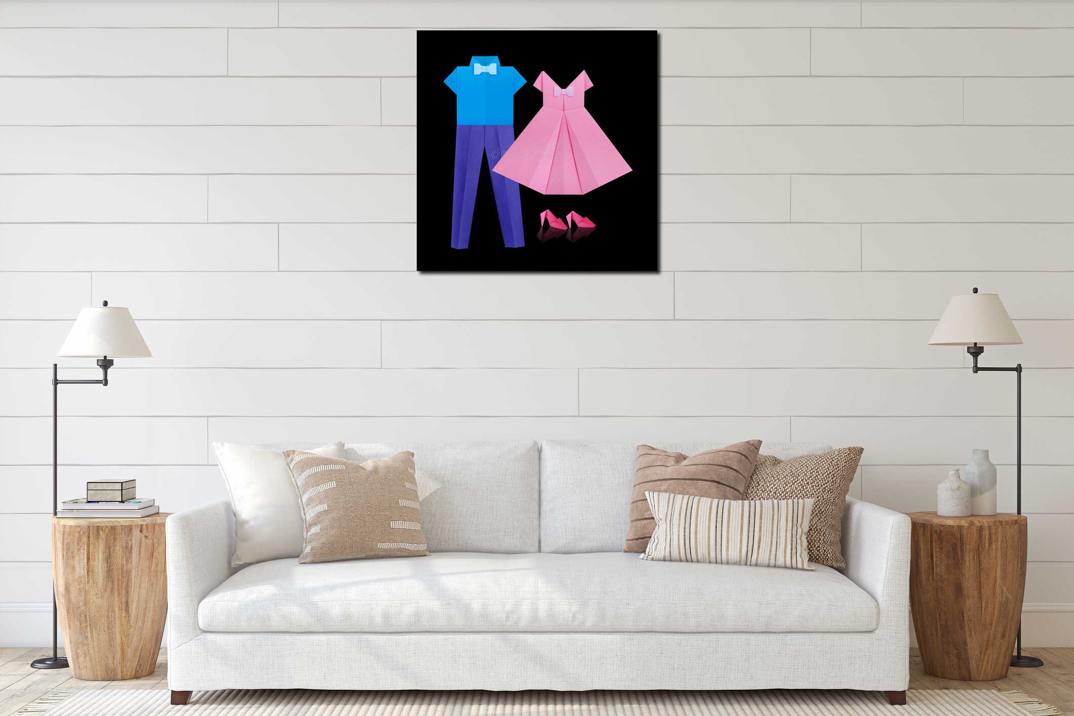 Canvas hanging interior mockup