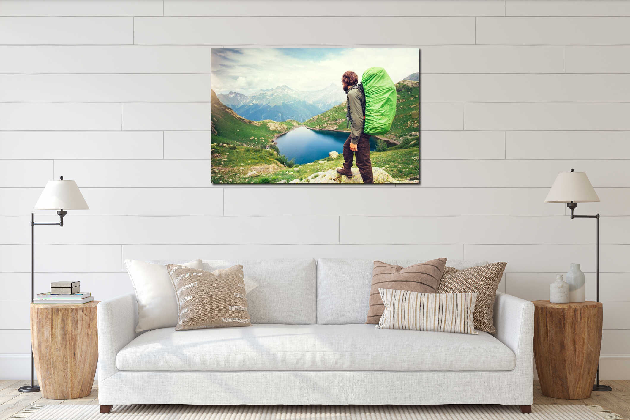 Canvas hanging interior mockup