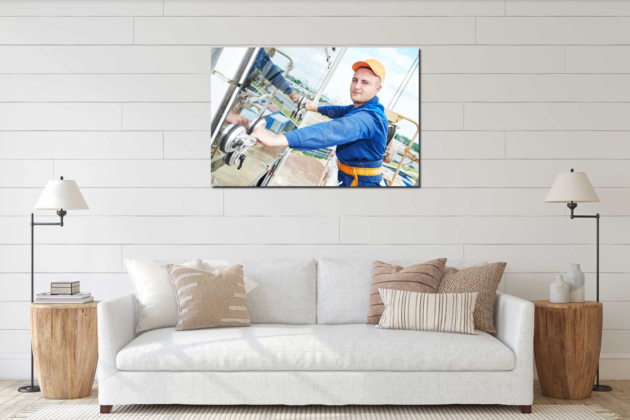 Canvas hanging interior mockup