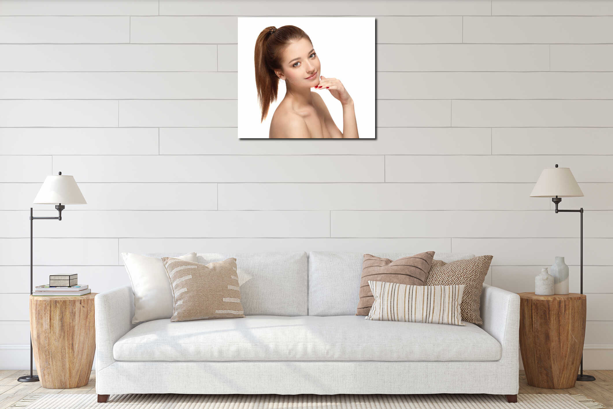 Canvas hanging interior mockup
