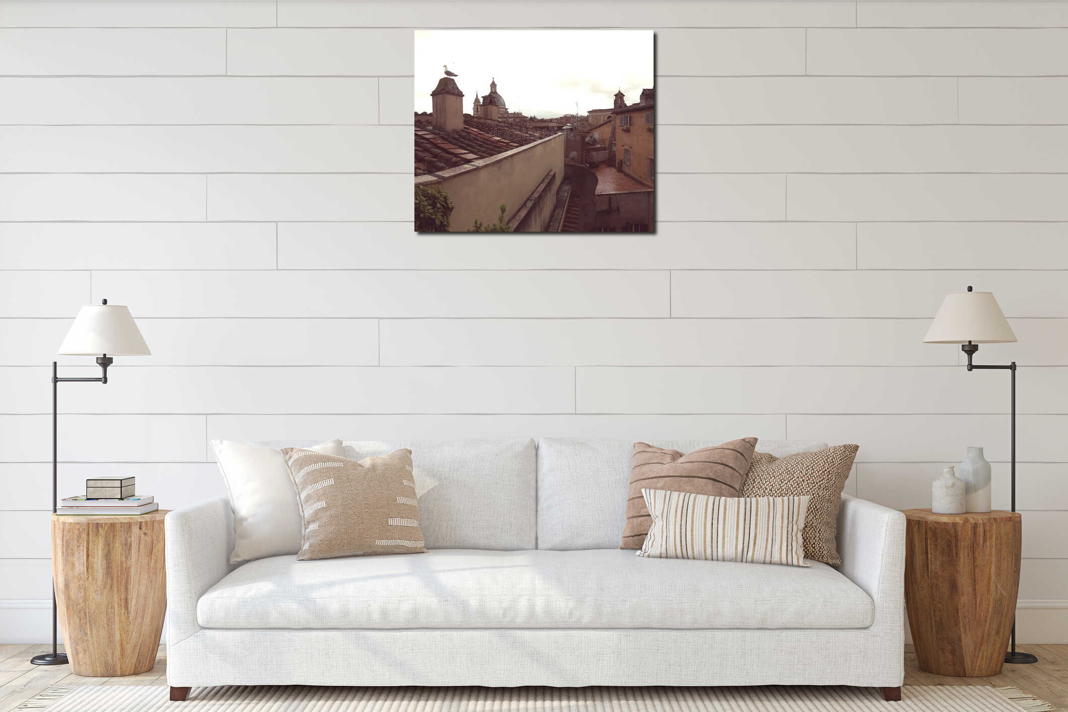 Canvas hanging interior mockup