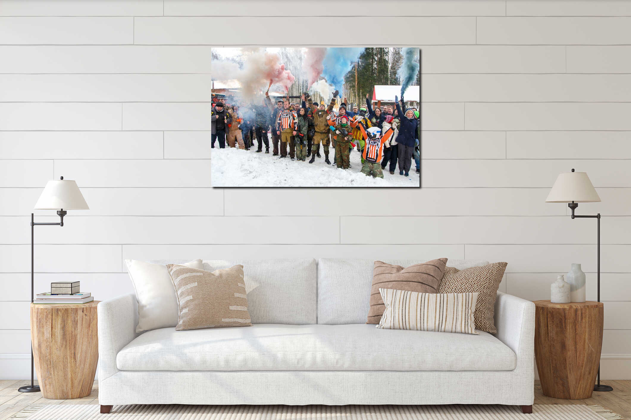 Canvas hanging interior mockup