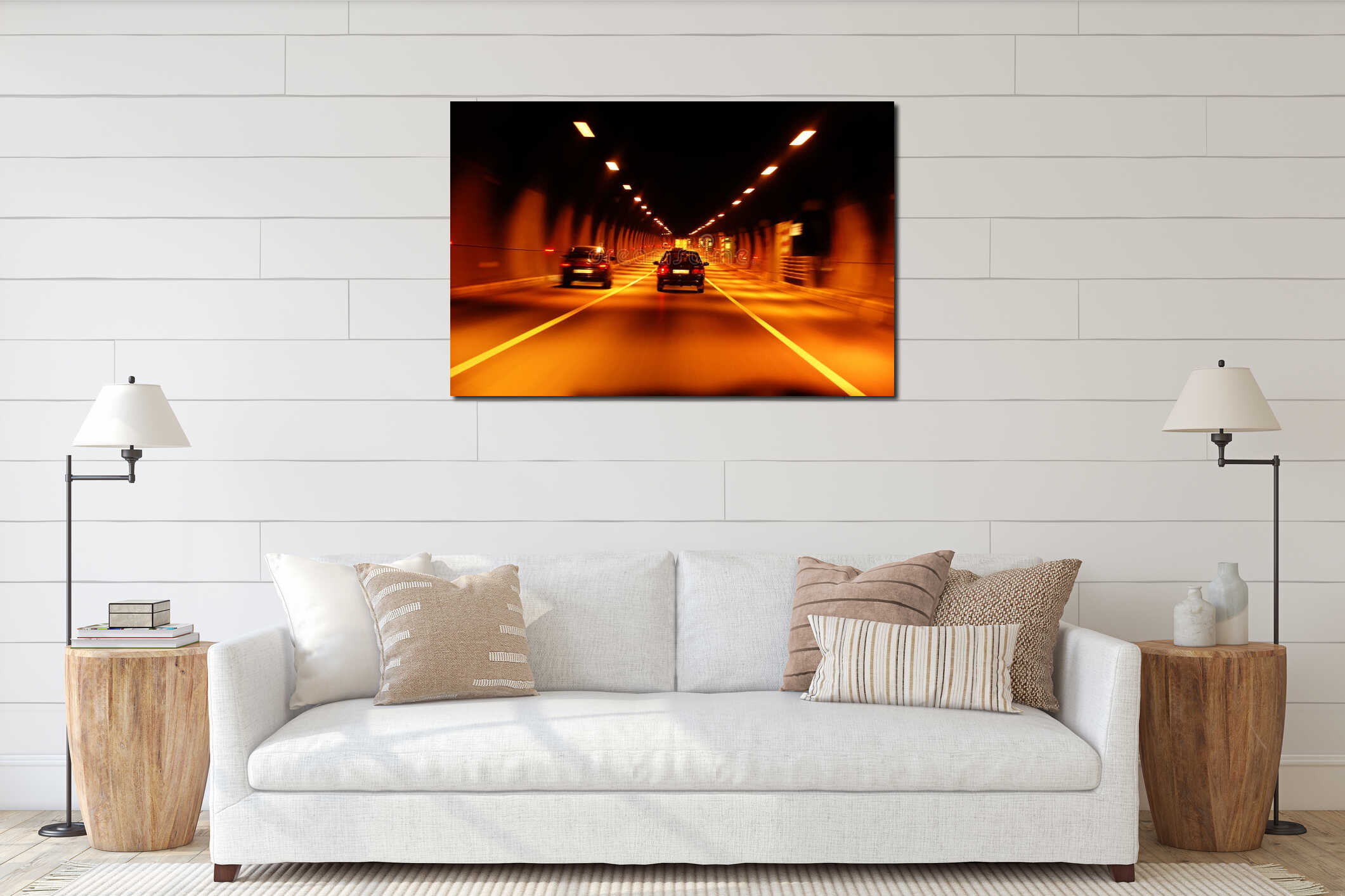 Canvas hanging interior mockup