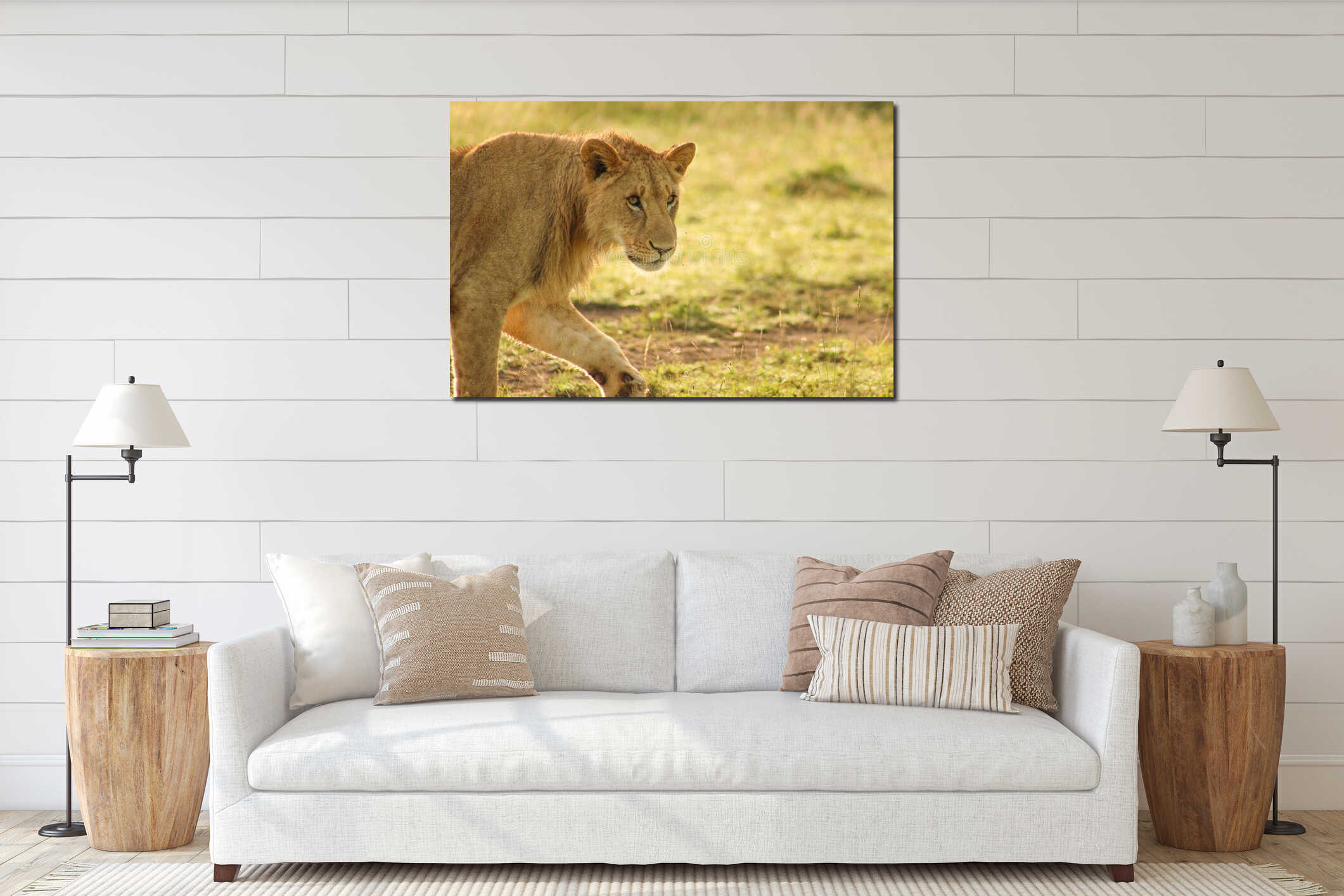 Canvas hanging interior mockup