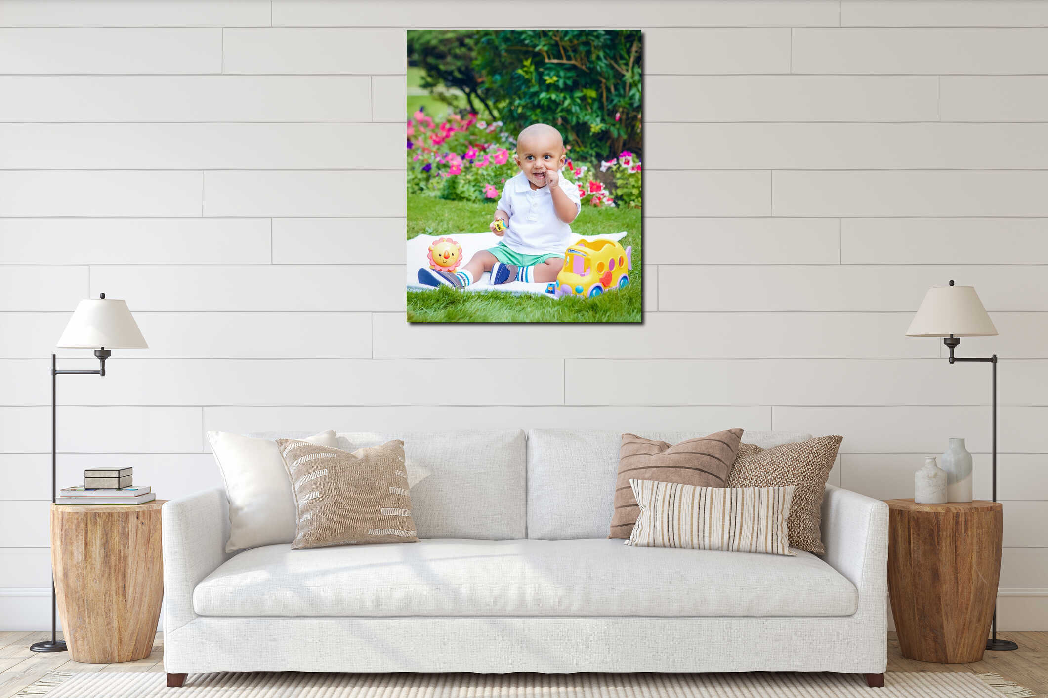 Canvas hanging interior mockup