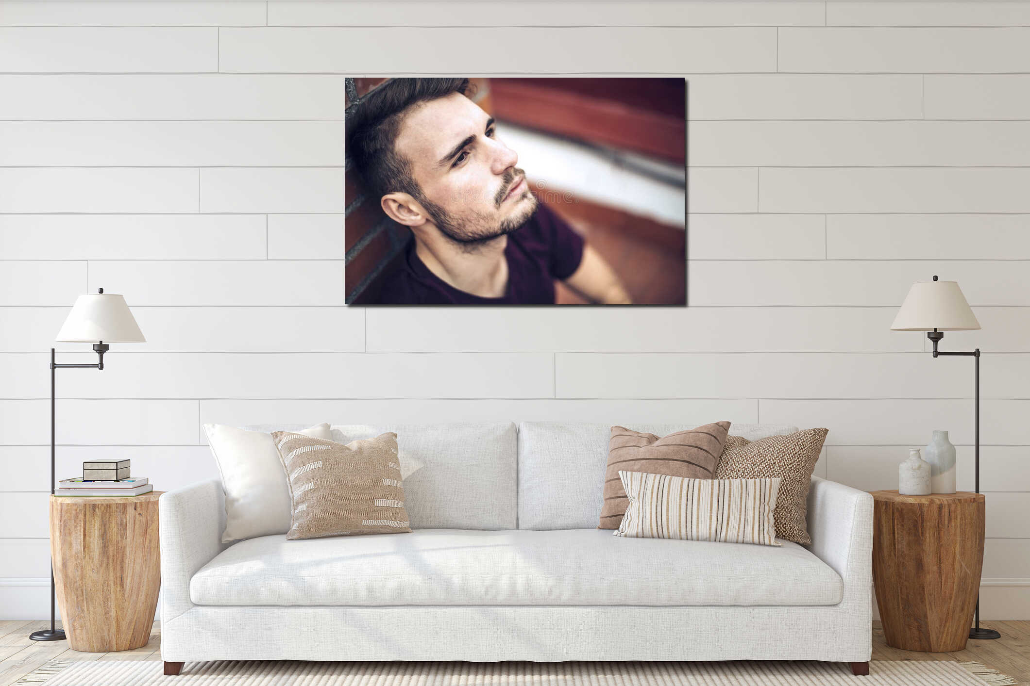 Canvas hanging interior mockup