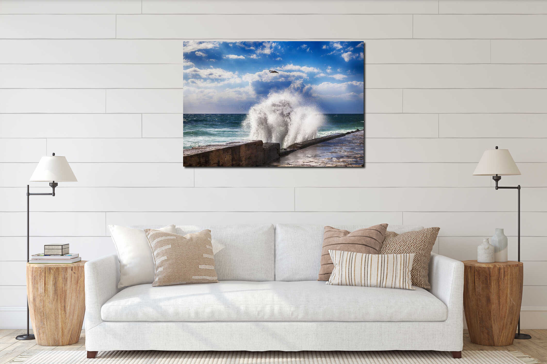 Canvas hanging interior mockup