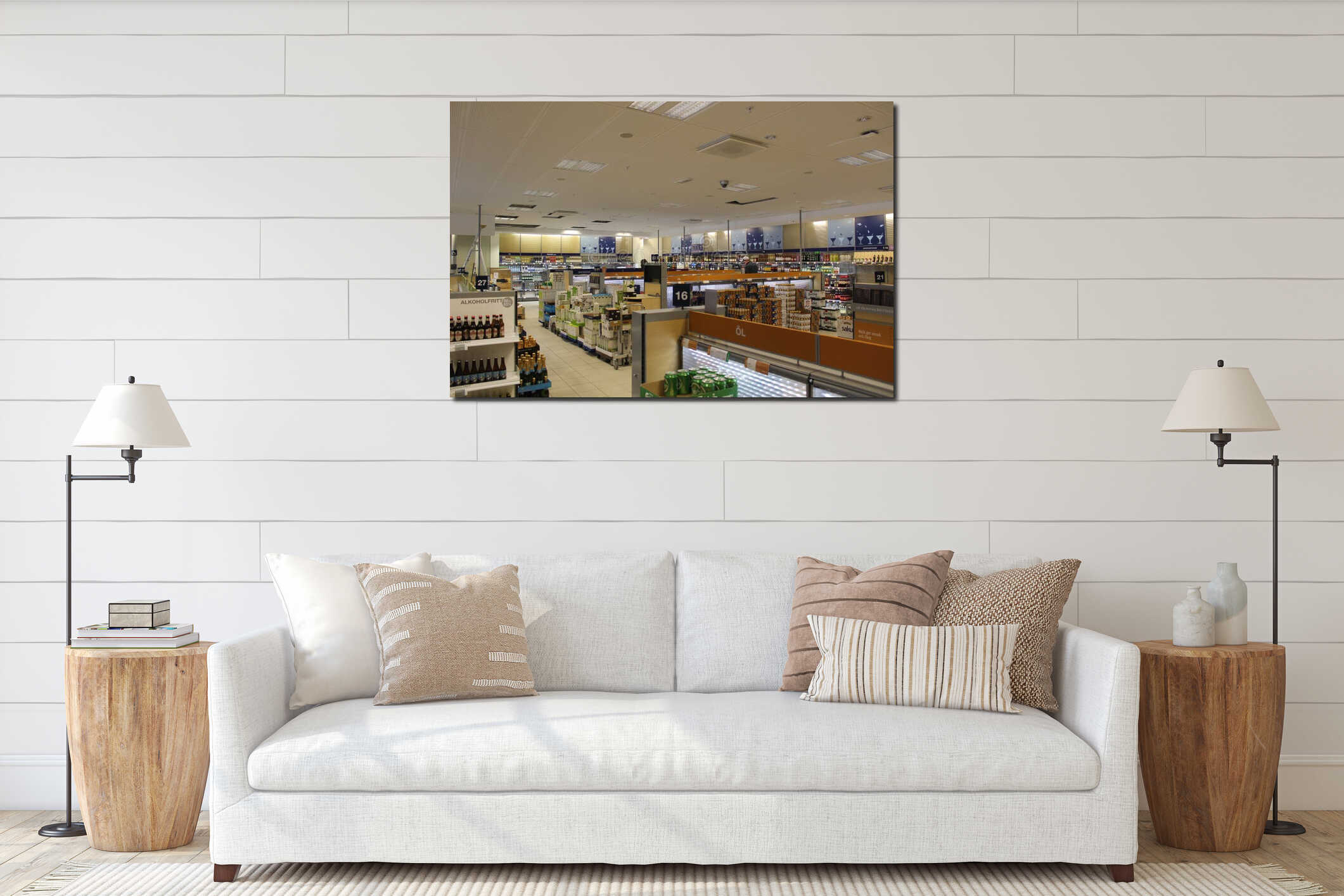Canvas hanging interior mockup
