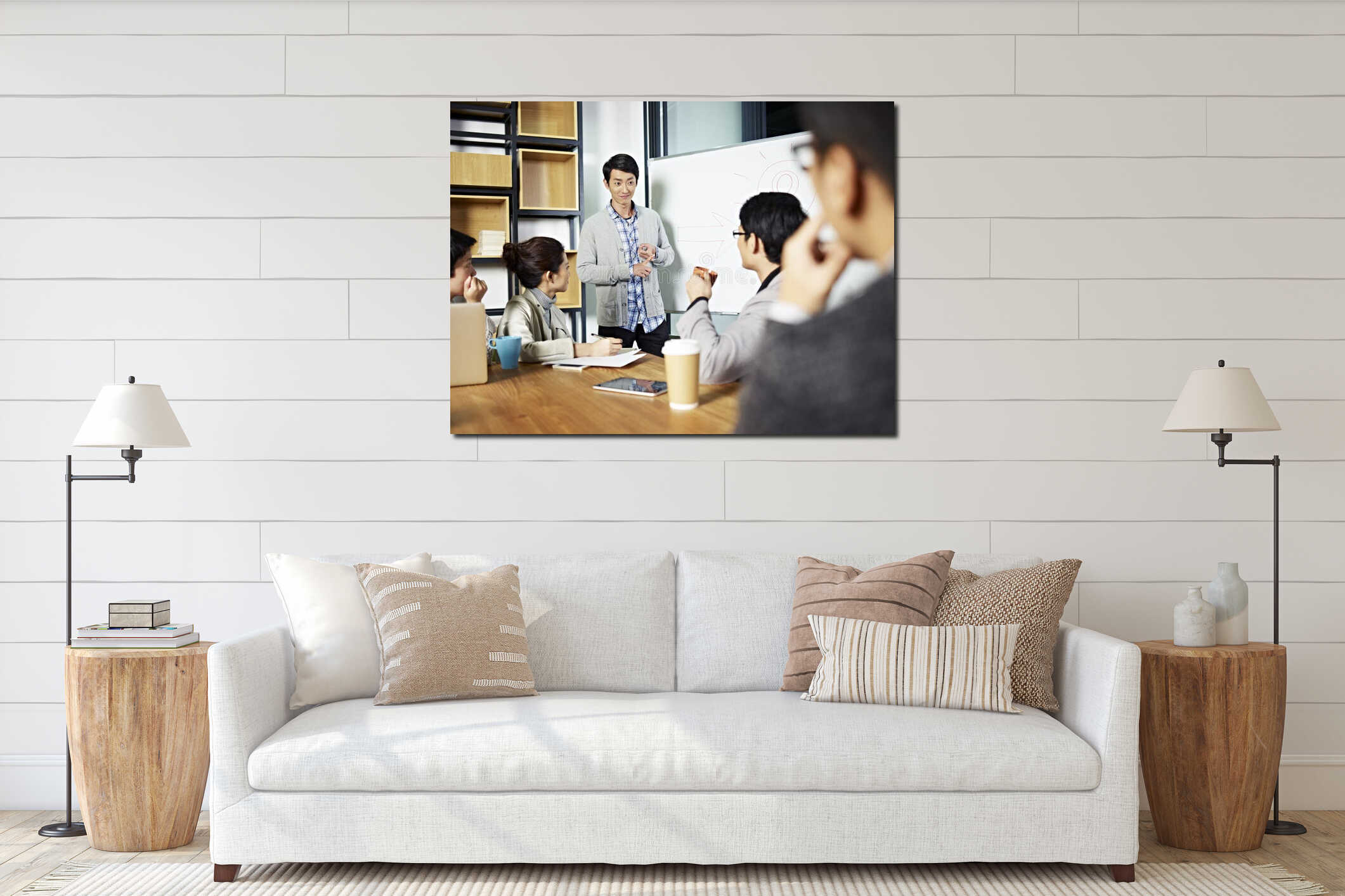 Canvas hanging interior mockup