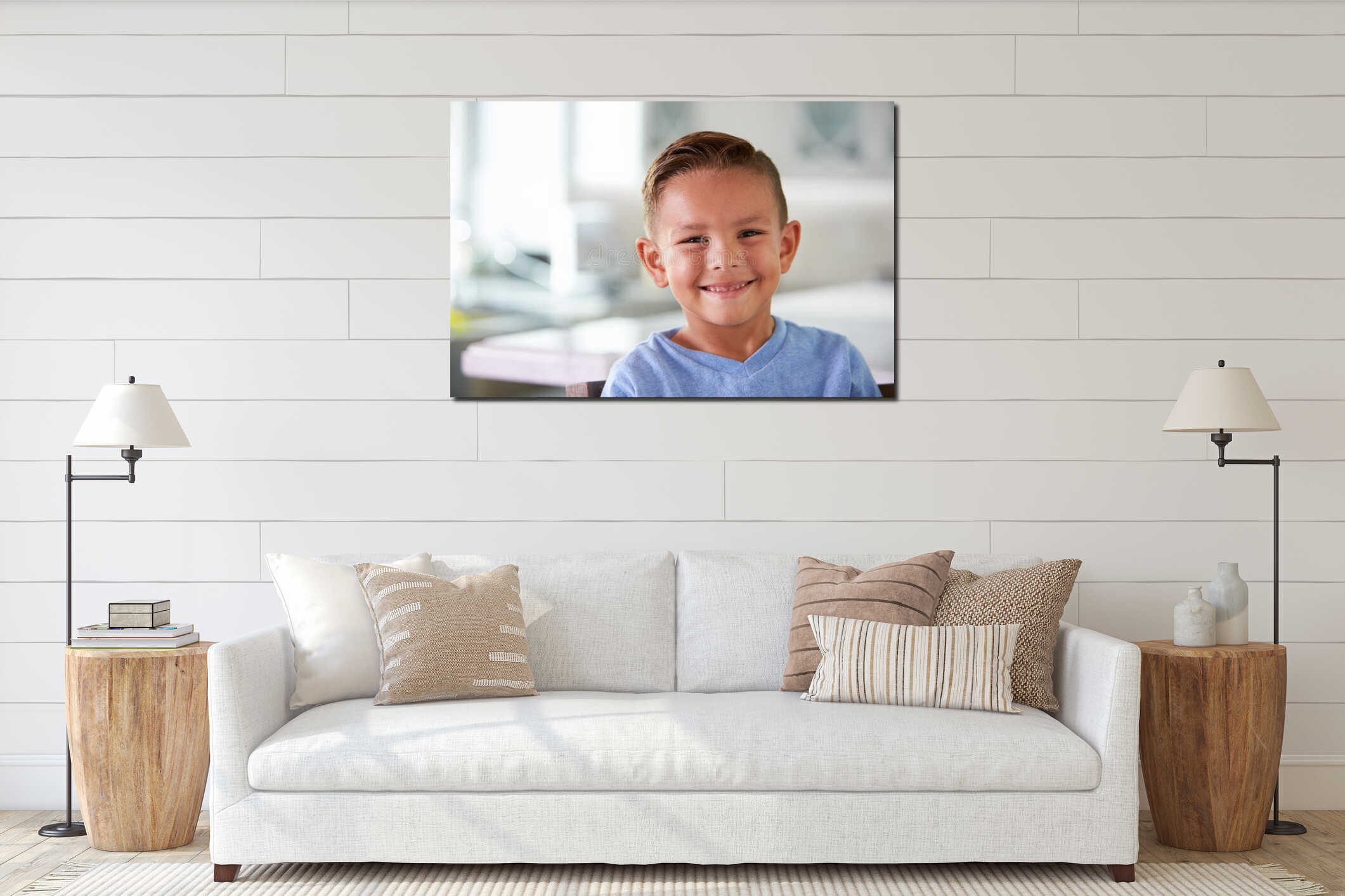 Canvas hanging interior mockup