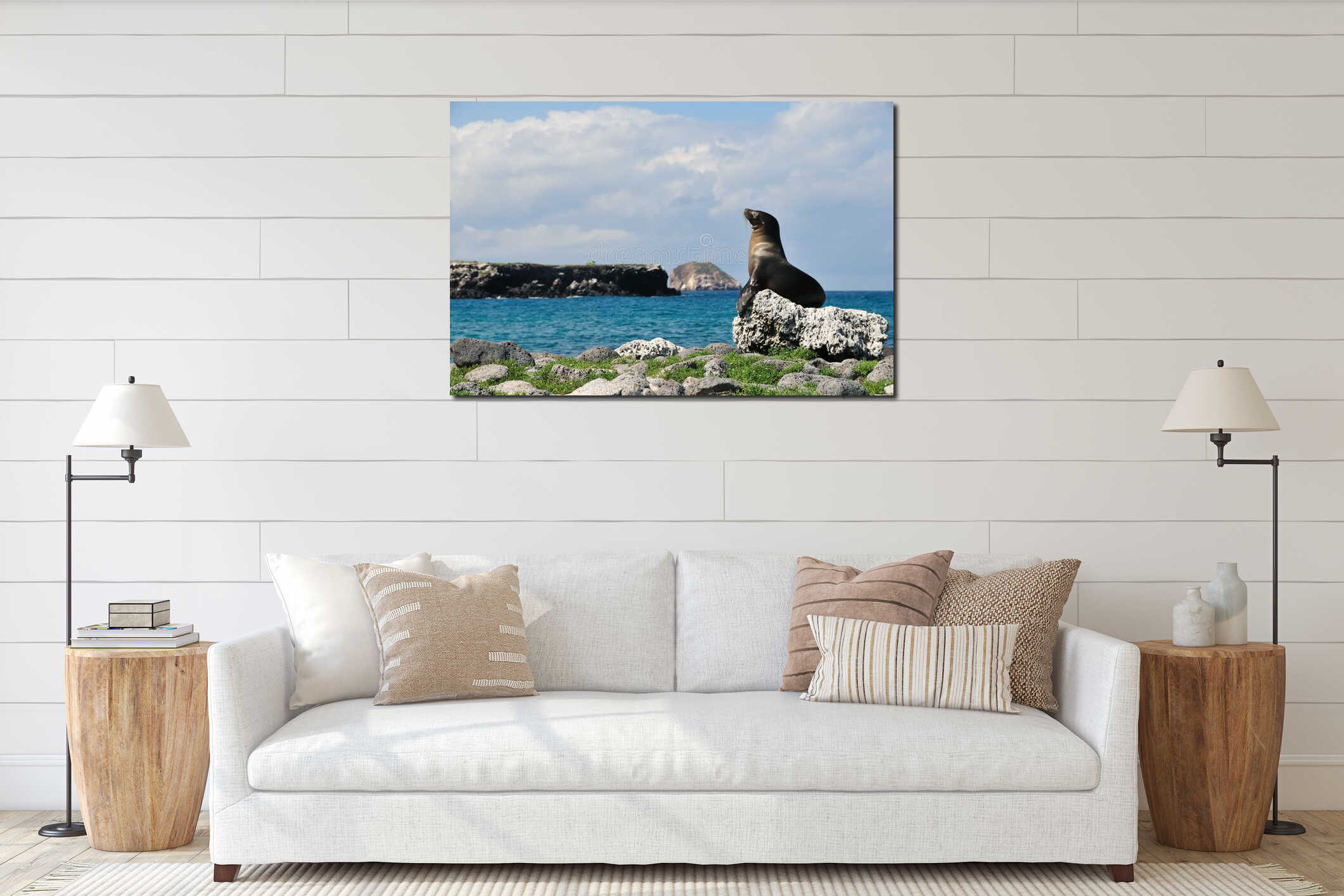 Canvas hanging interior mockup