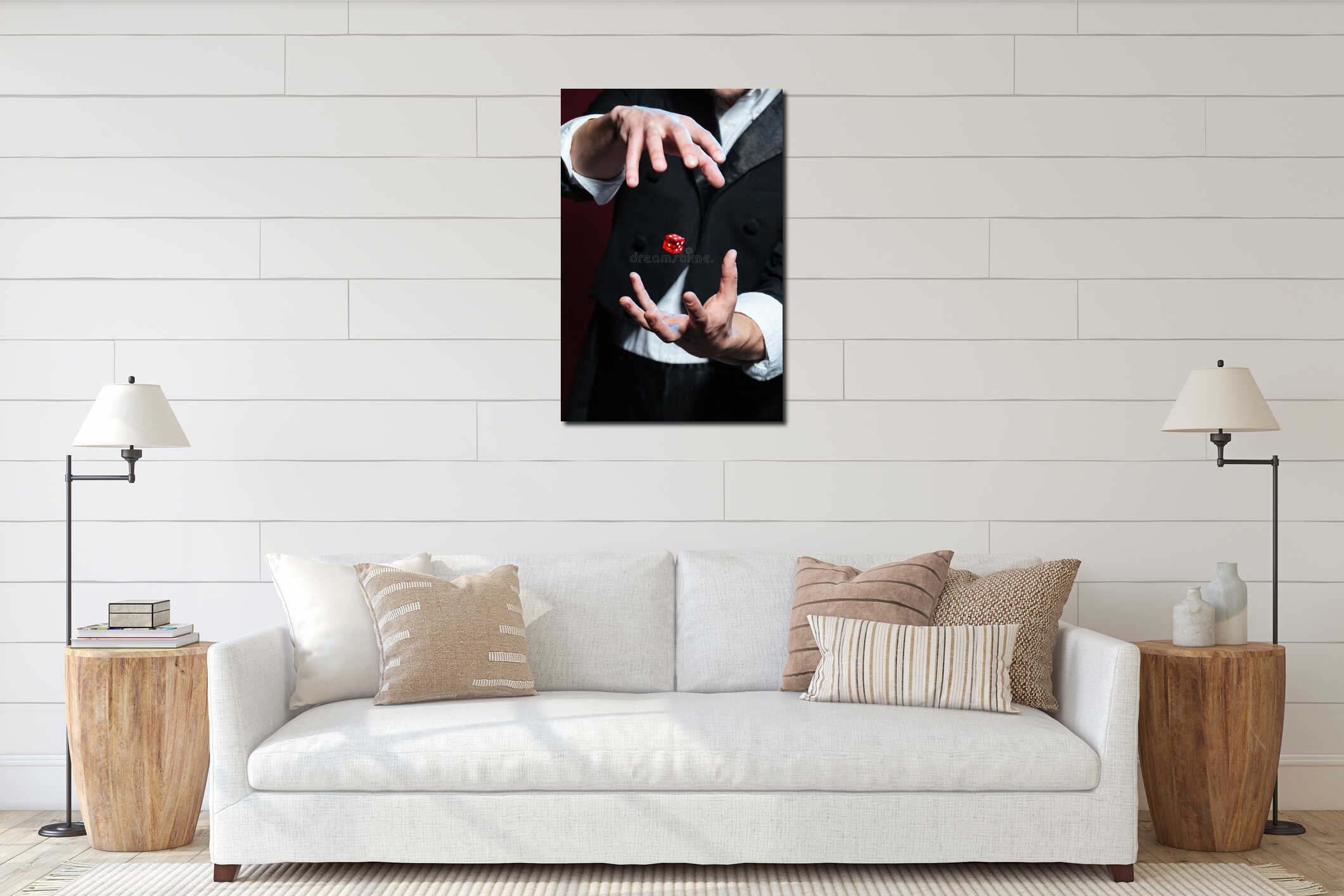 Canvas hanging interior mockup