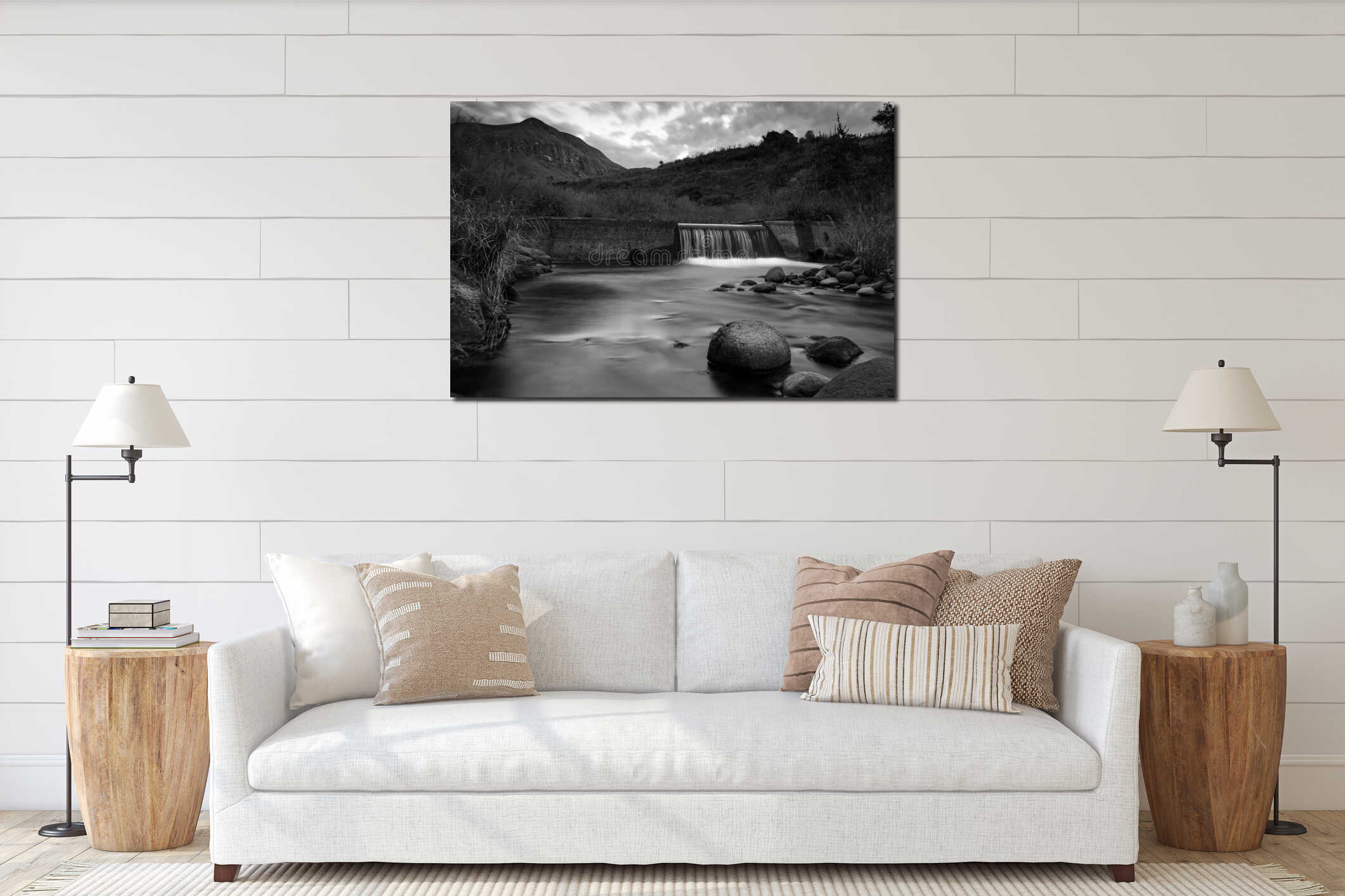 Canvas hanging interior mockup