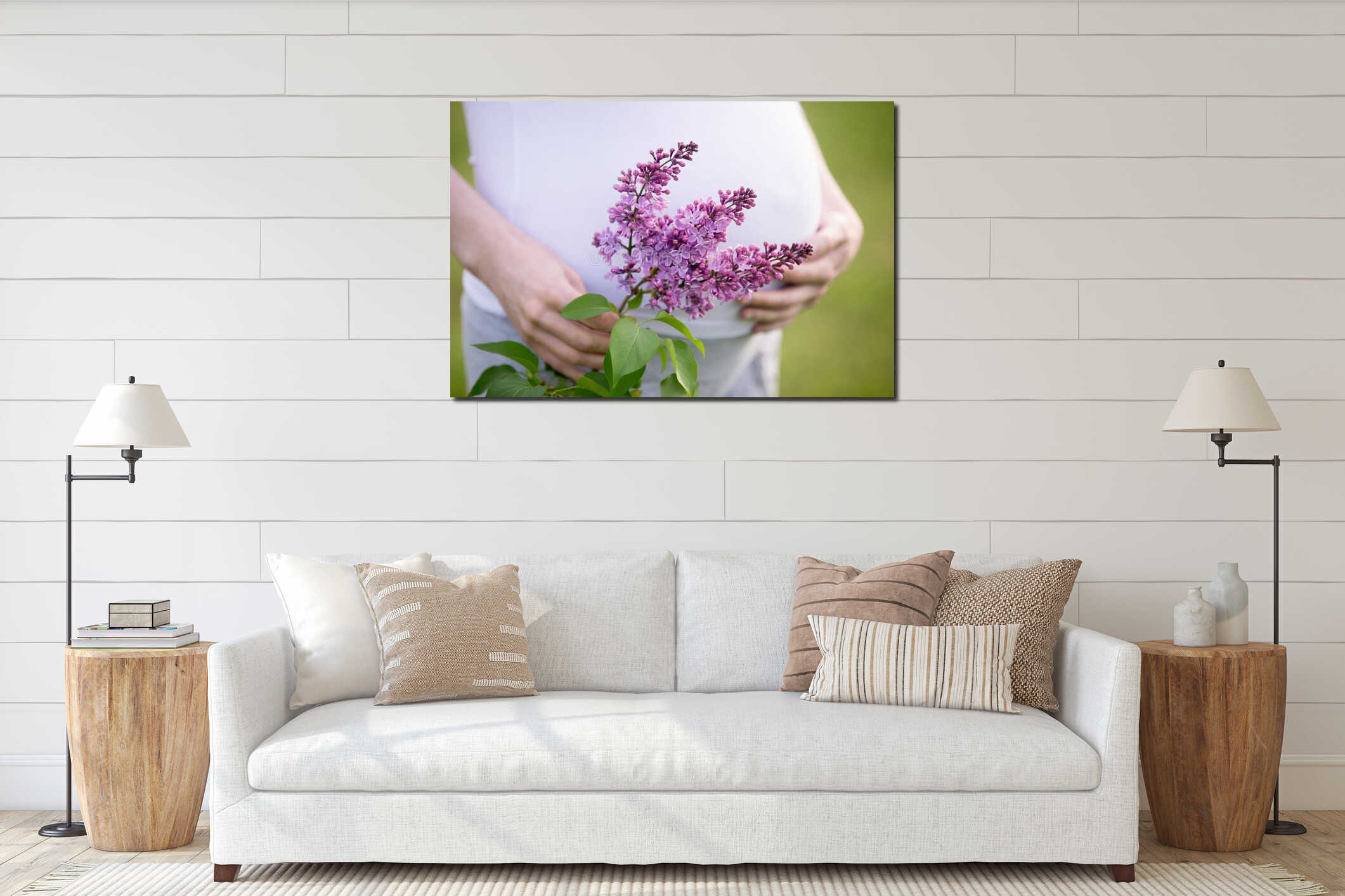Canvas hanging interior mockup