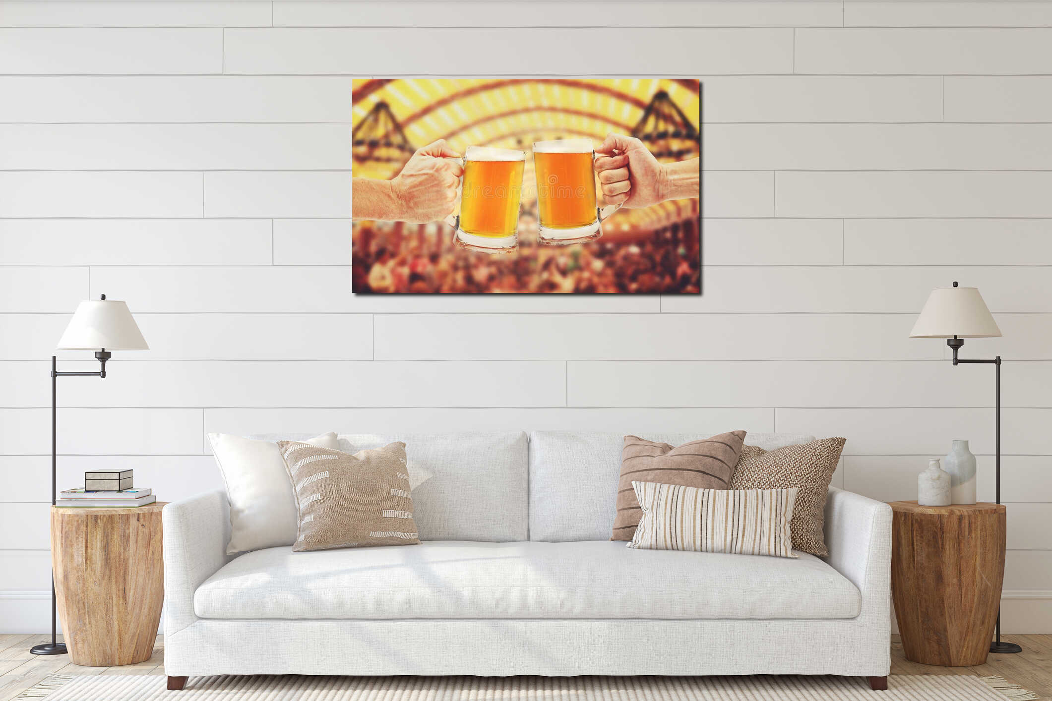 Canvas hanging interior mockup