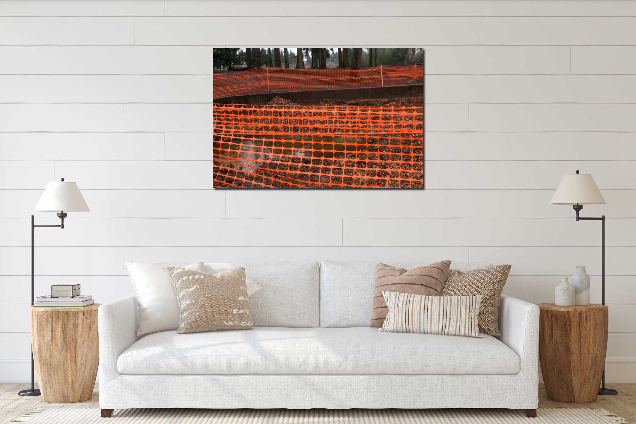 Canvas hanging interior mockup
