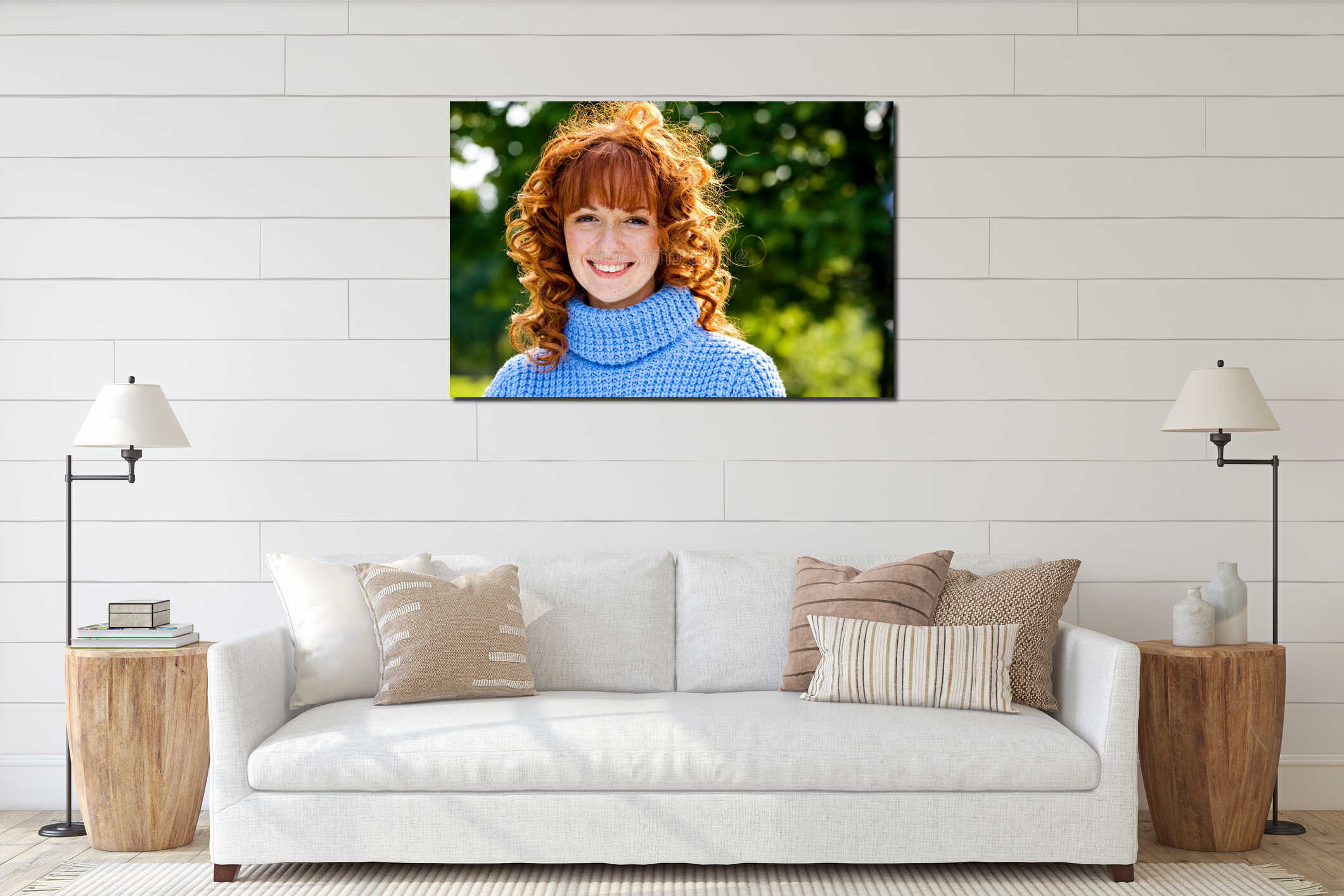 Canvas hanging interior mockup