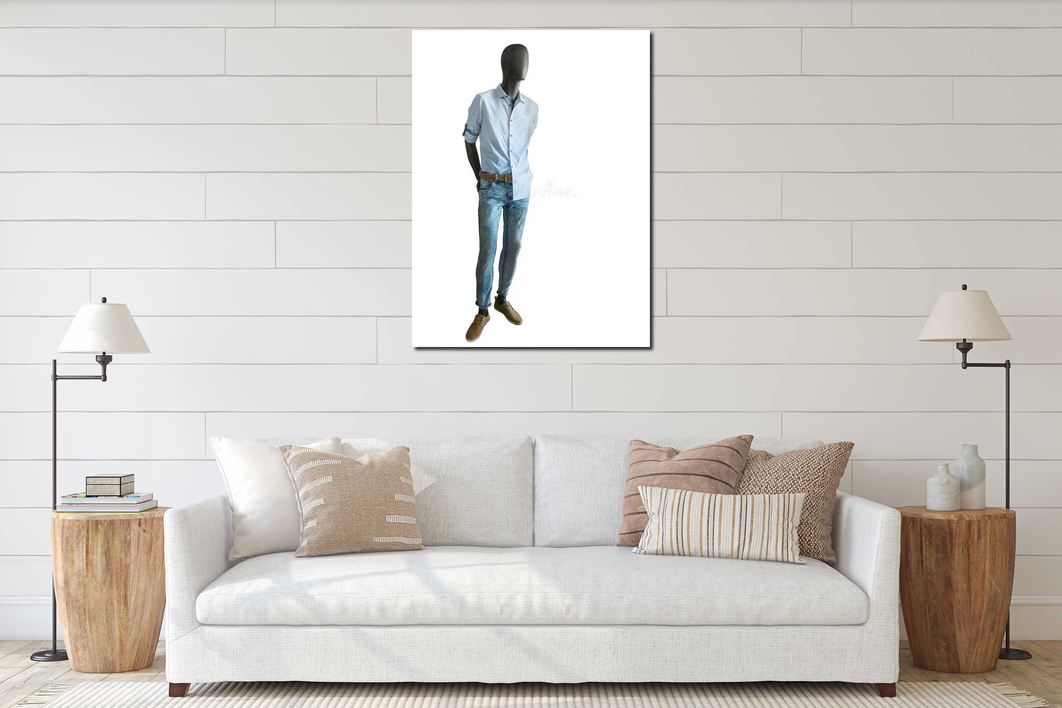 Canvas hanging interior mockup