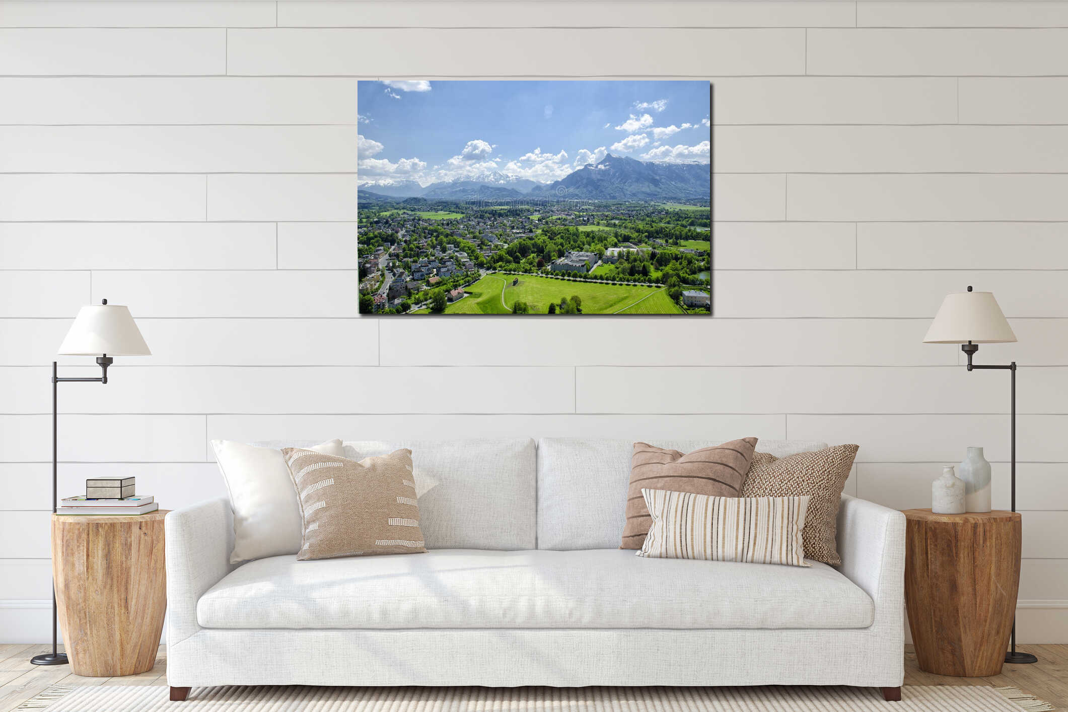 Canvas hanging interior mockup
