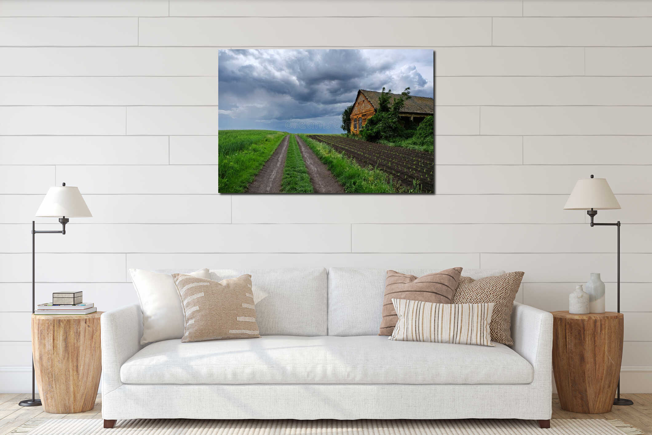 Canvas hanging interior mockup