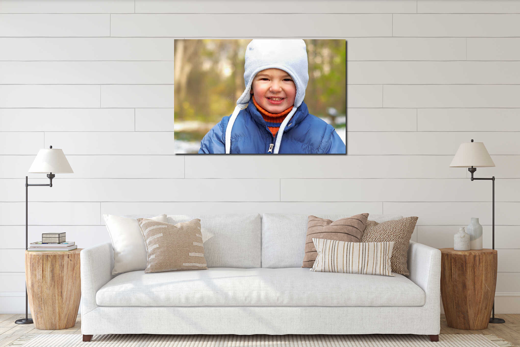 Canvas hanging interior mockup