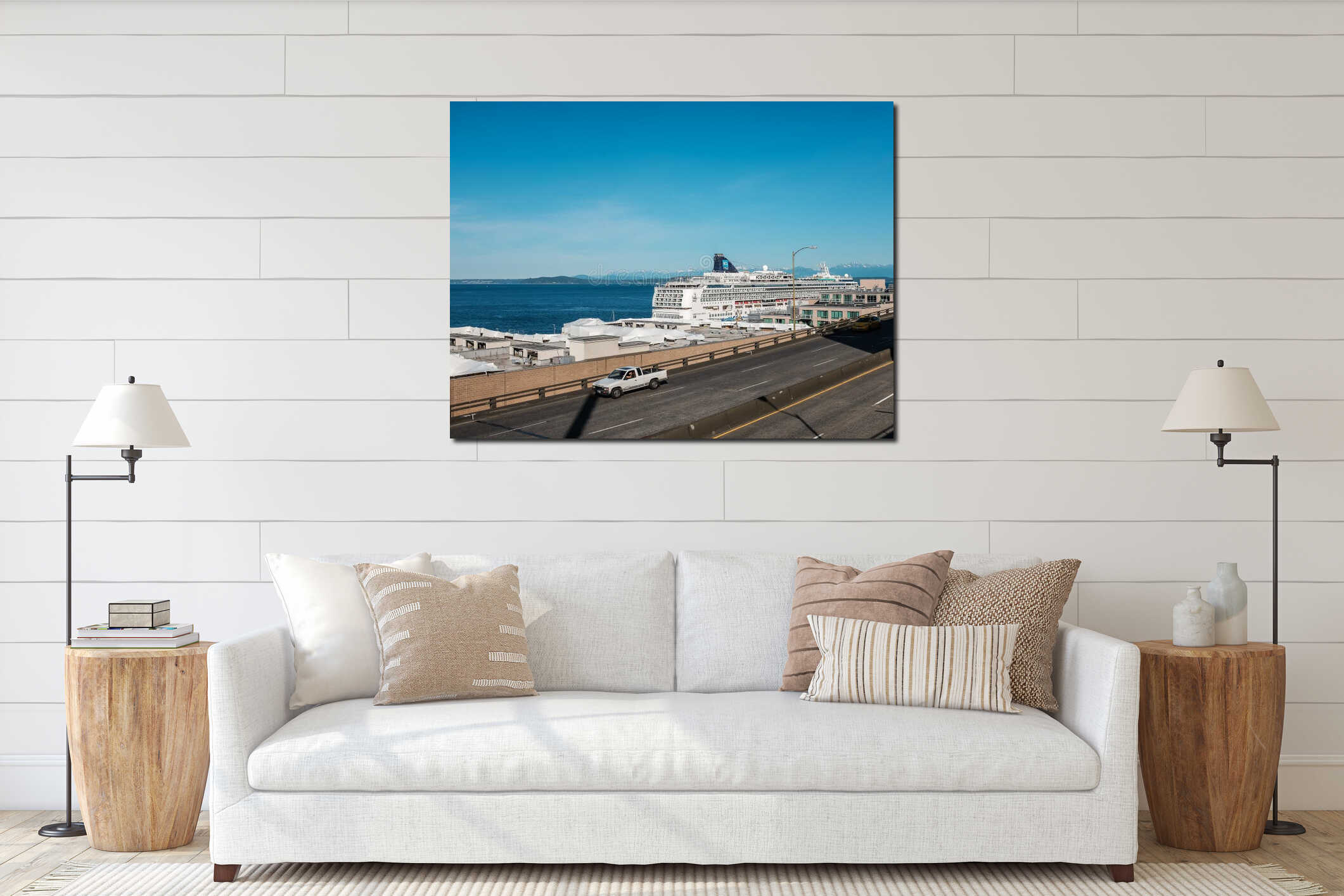 Canvas hanging interior mockup