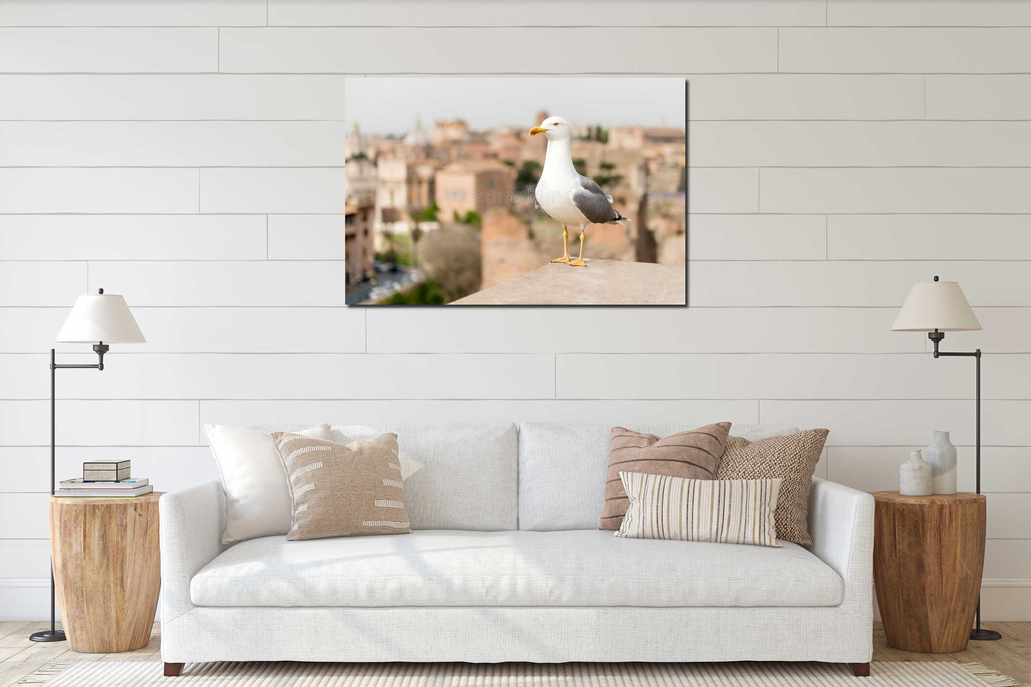 Canvas hanging interior mockup