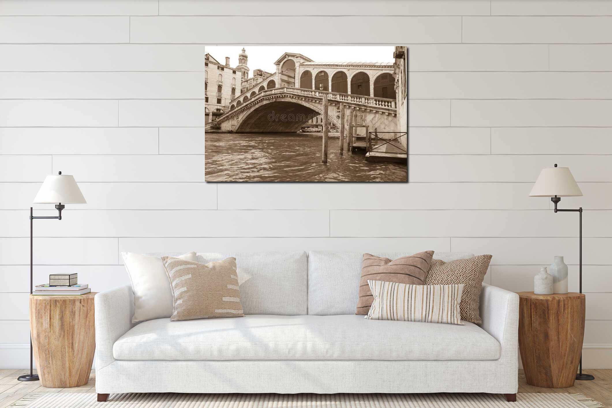 Canvas hanging interior mockup