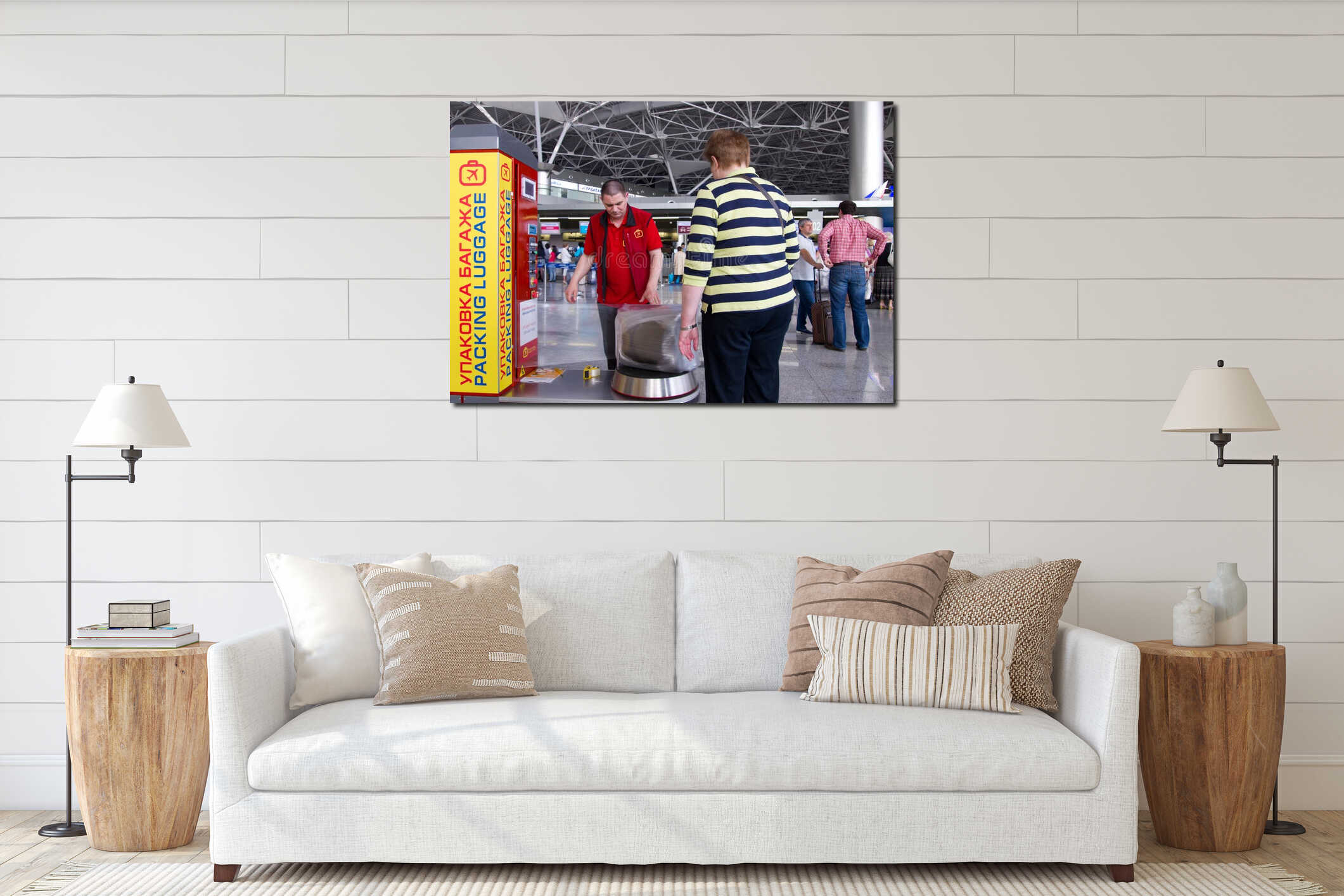 Canvas hanging interior mockup
