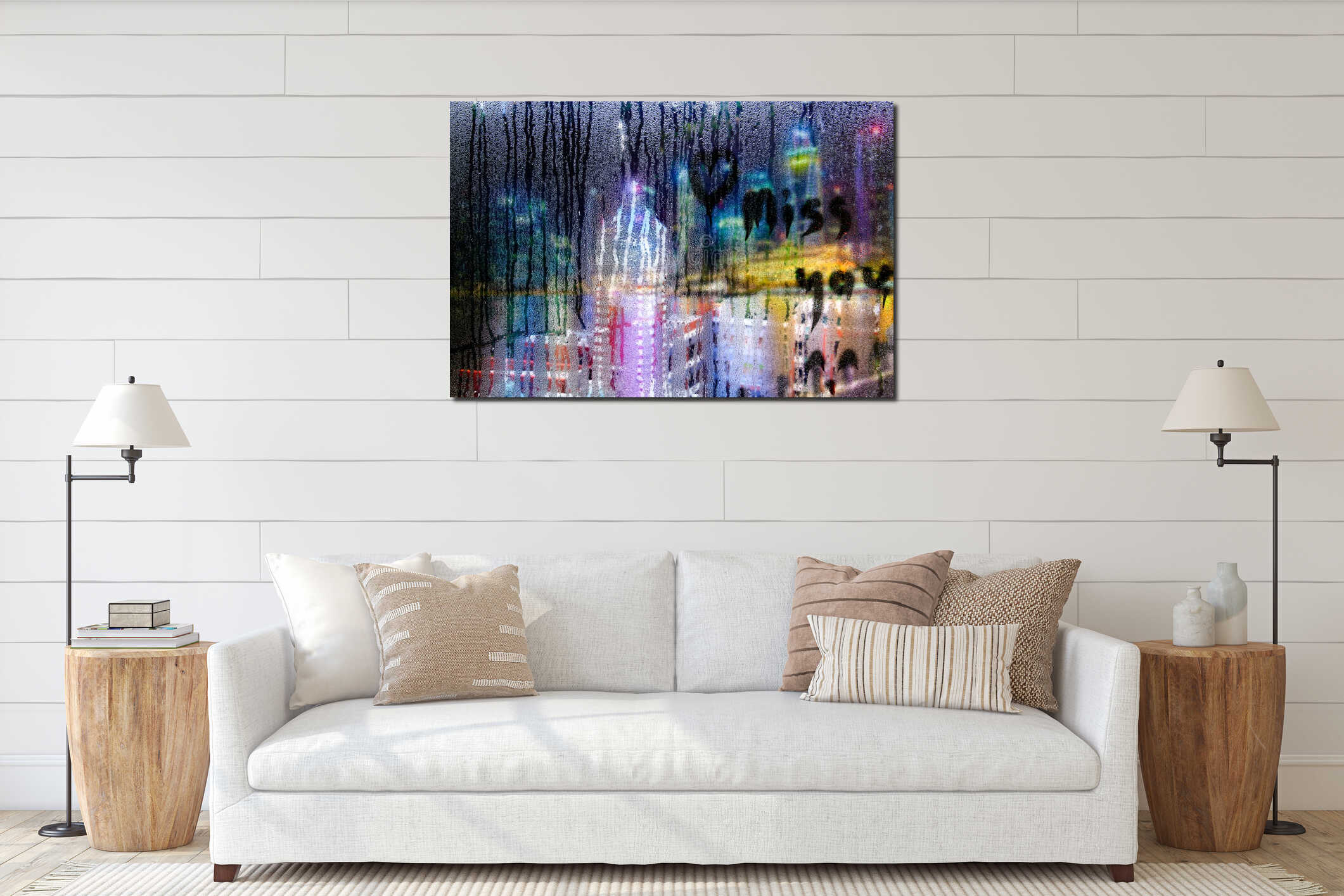 Canvas hanging interior mockup