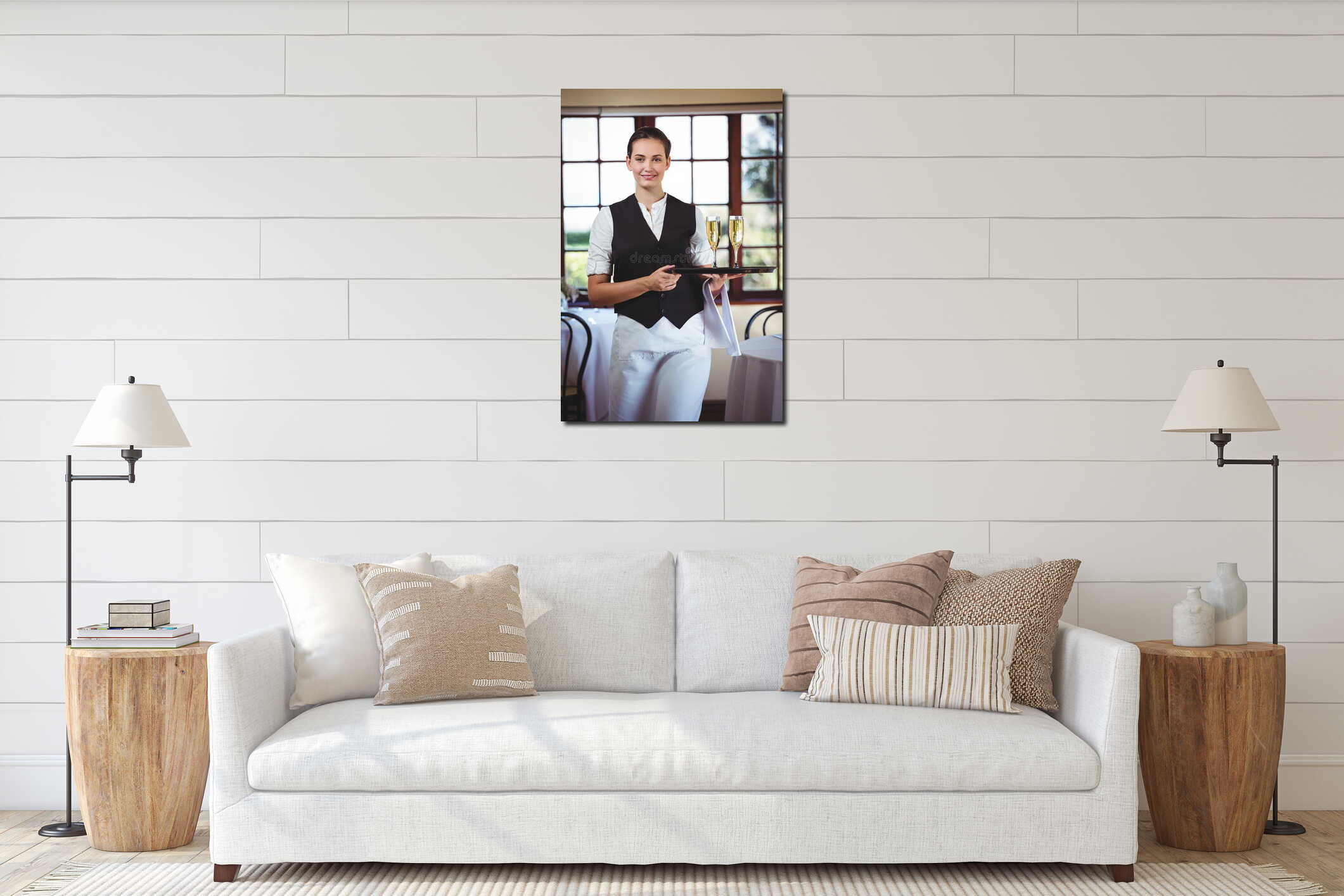 Canvas hanging interior mockup