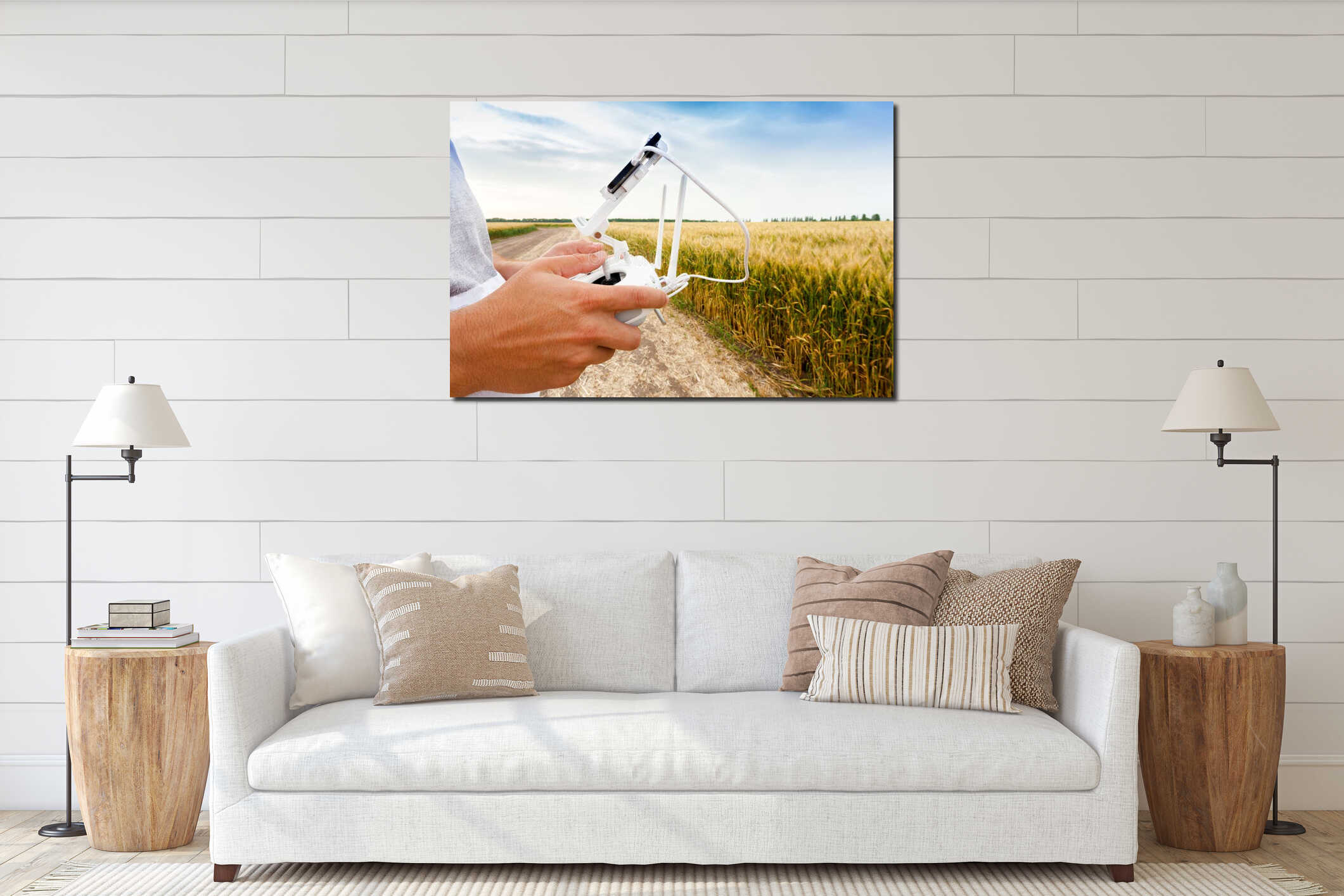 Canvas hanging interior mockup